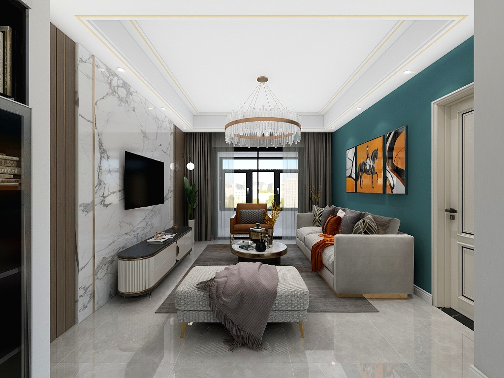 空间主案设计师阿董-绿城明月双清轻奢风-装修设计方案