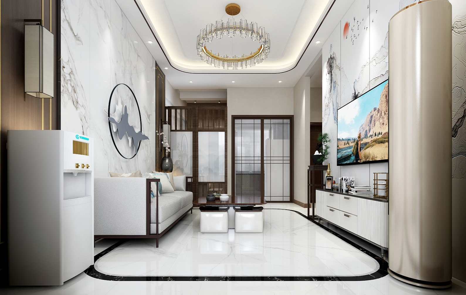 CHA兔兔茶-新中式三居（家装）-装修设计方案