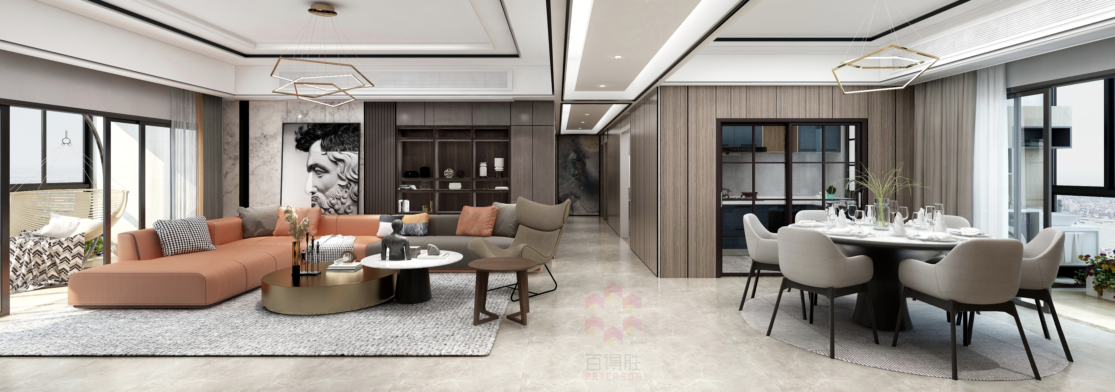 李秋容kzdO-214方后现代四居装修效果图