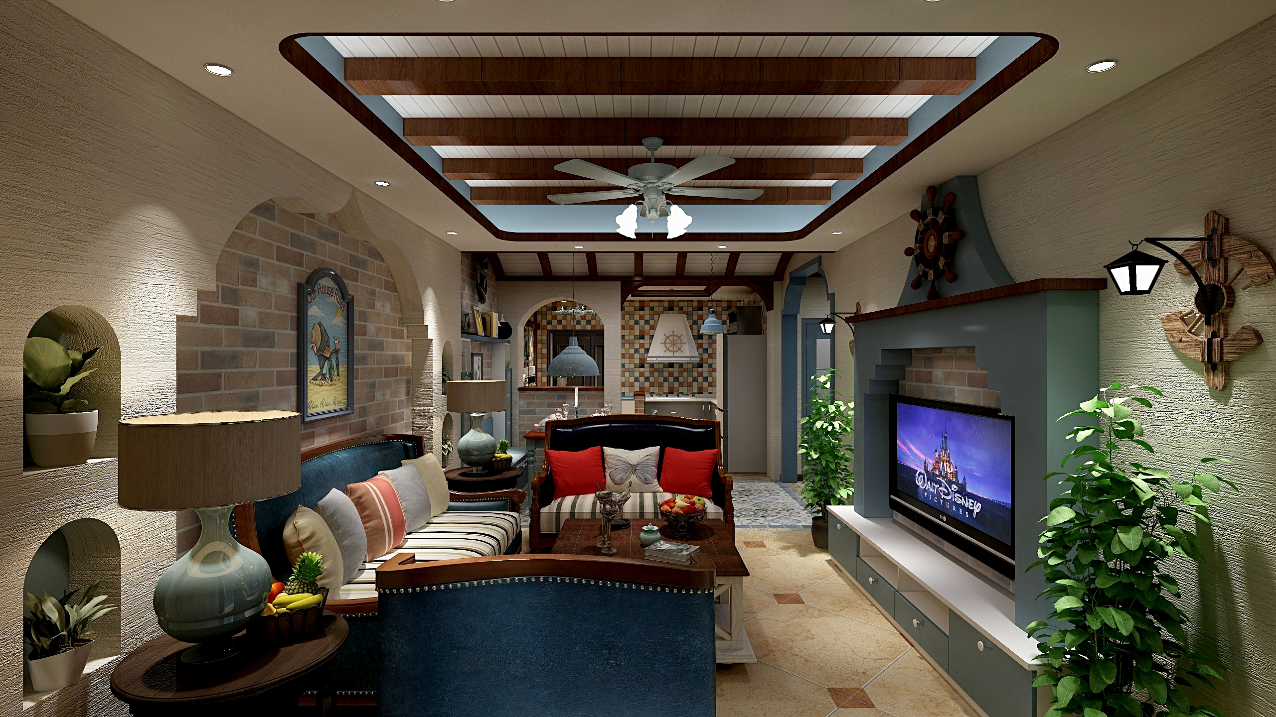 Ablaze的空间-地中海+美式田园风装修效果图