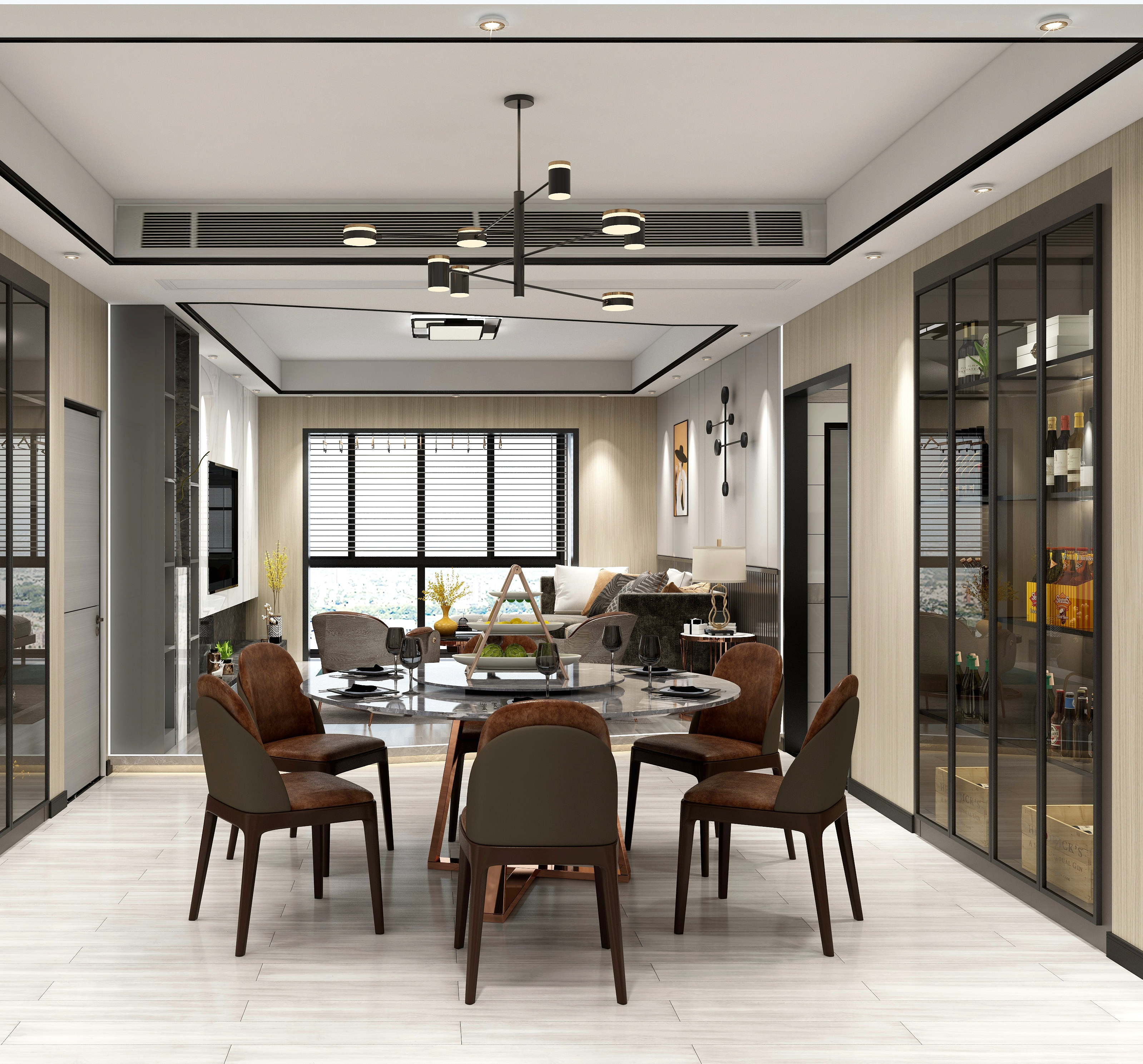 全案设计王毅-171方现代两居装修效果图