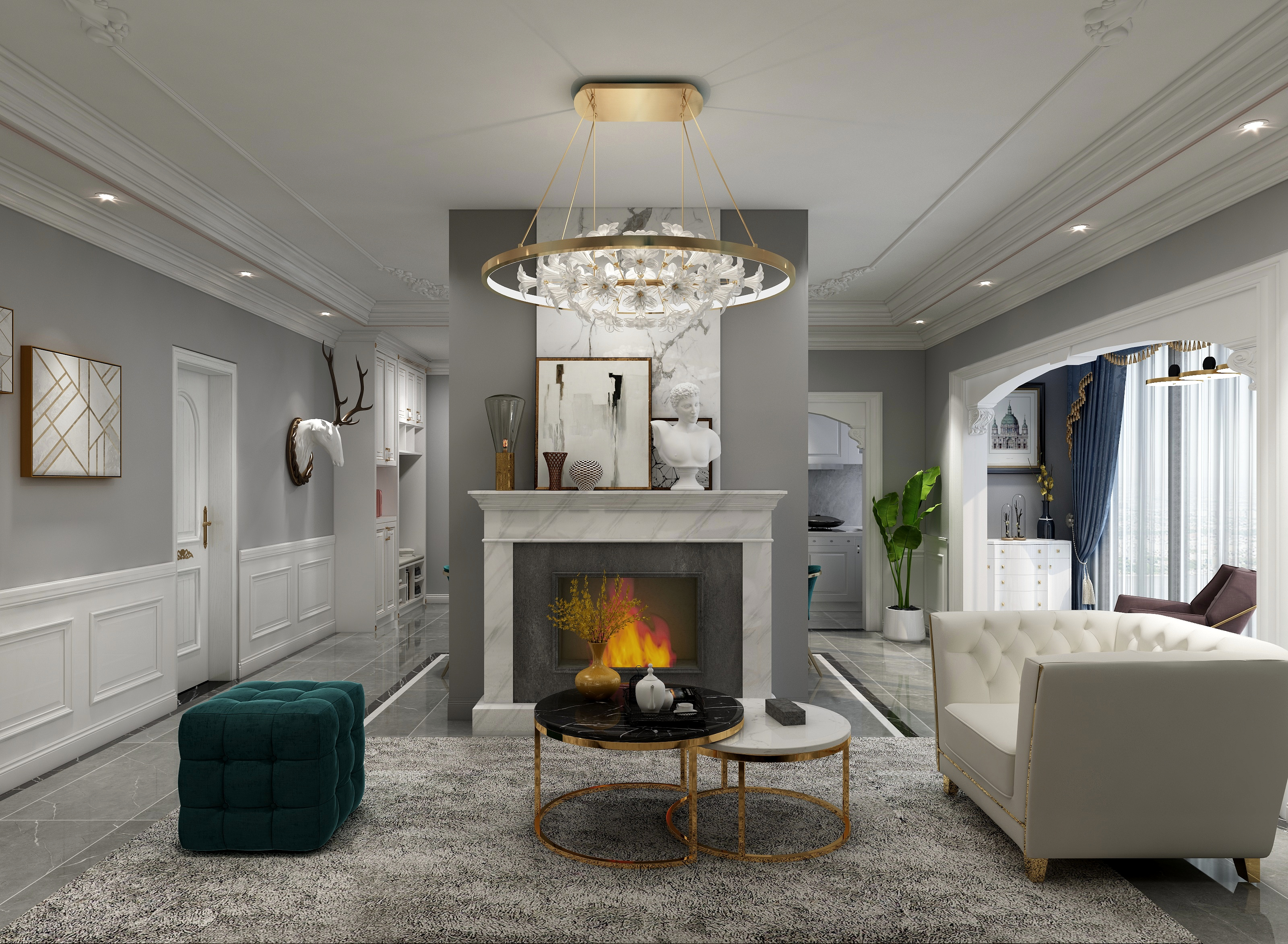 余热一柠檬设计-153方法式轻奢四居-副本-装修设计方案