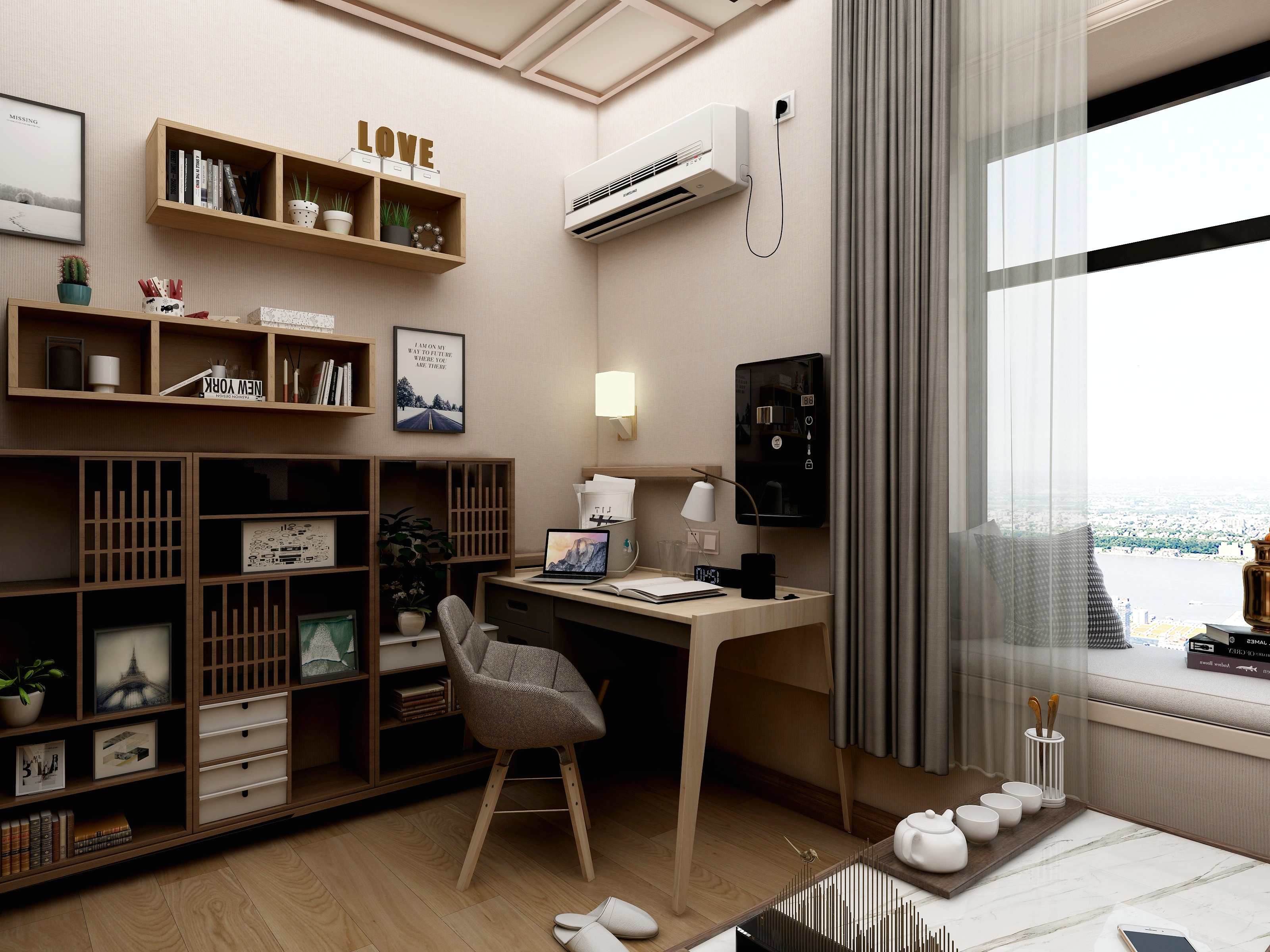 腾狗-82方新中式四居装修效果图