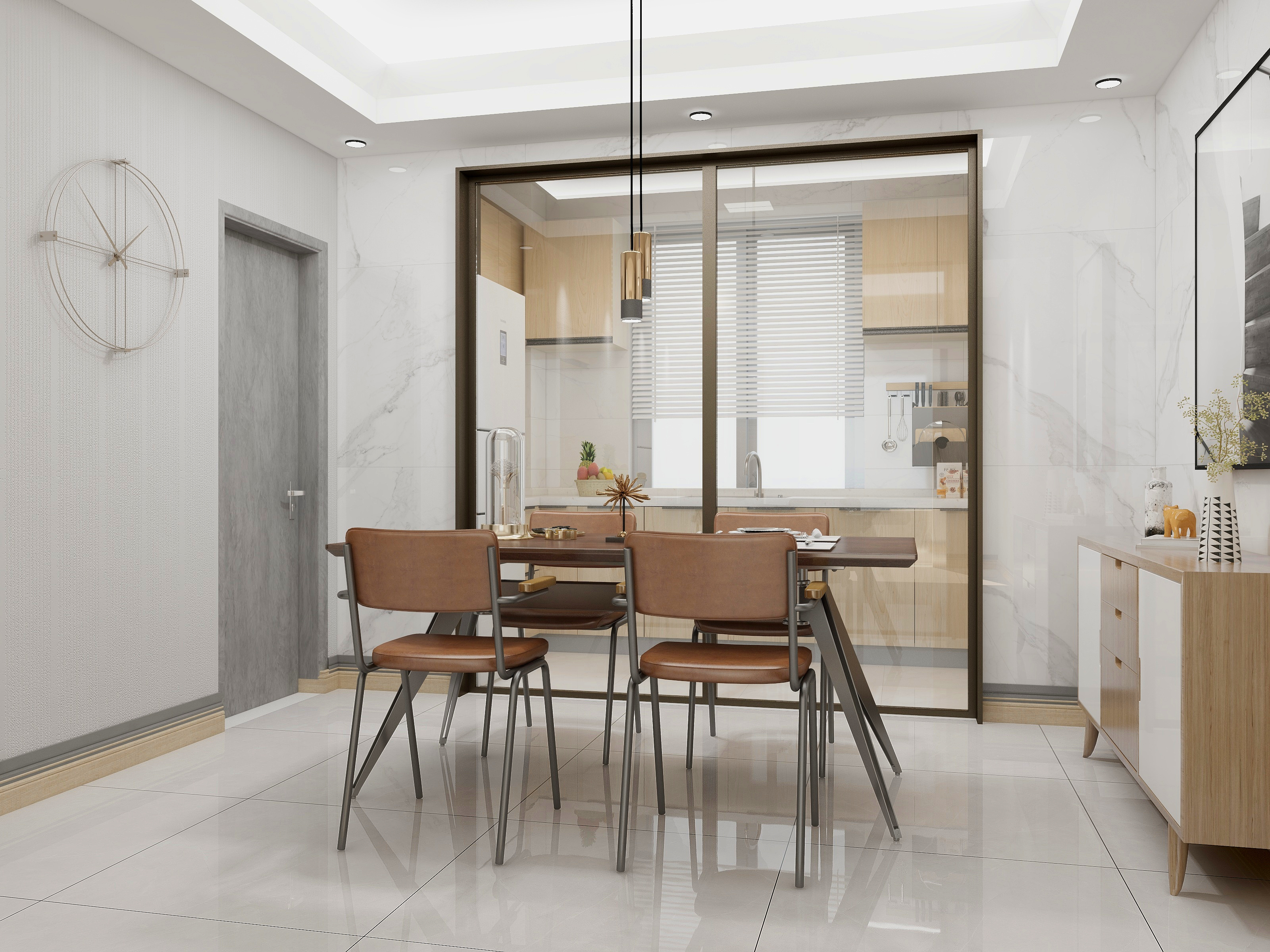 麦粒设计13191584299-A户型135㎡-现代装修效果图