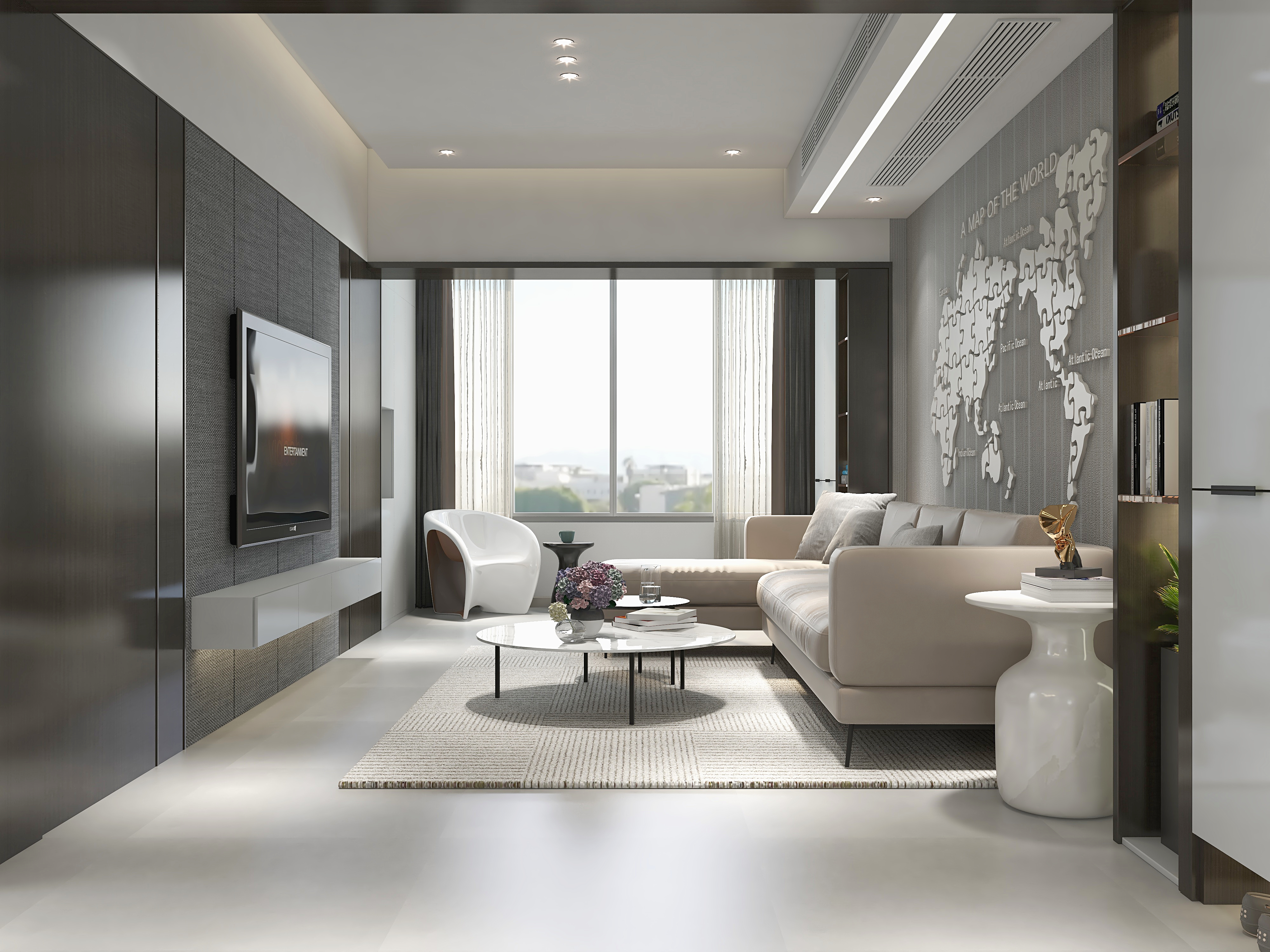 黄建-《纯粹》极简|2层复式楼装修效果图