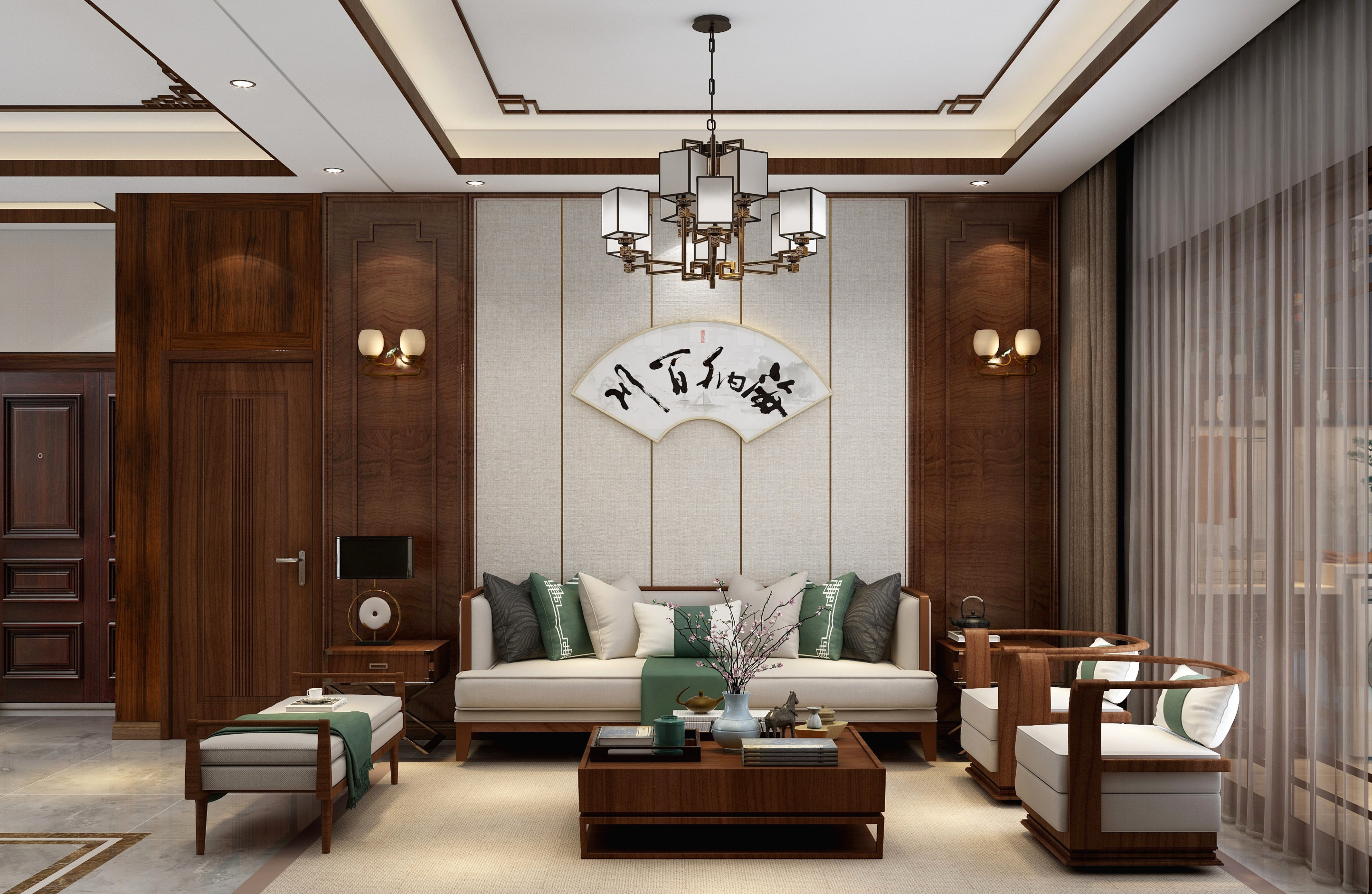 湛智华-中式151平4房装修效果图