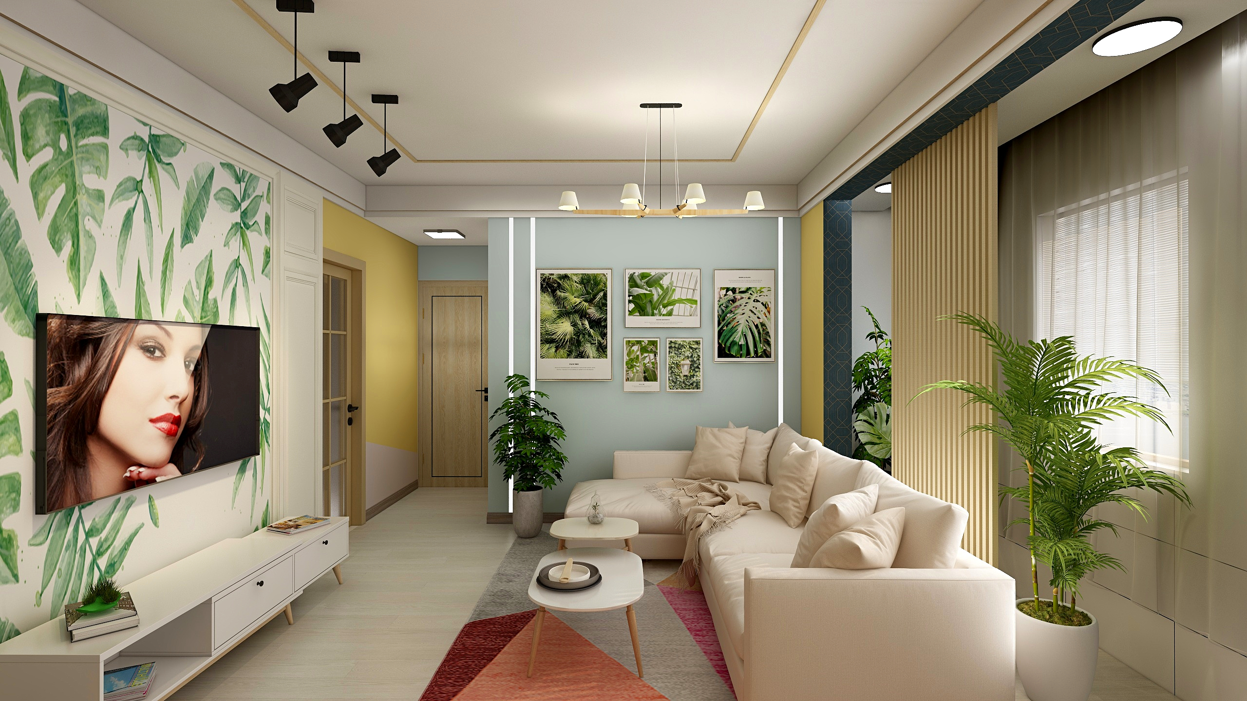 陈航dcje-瑞和园89.50㎡B户型3室2厅1卫装修效果图