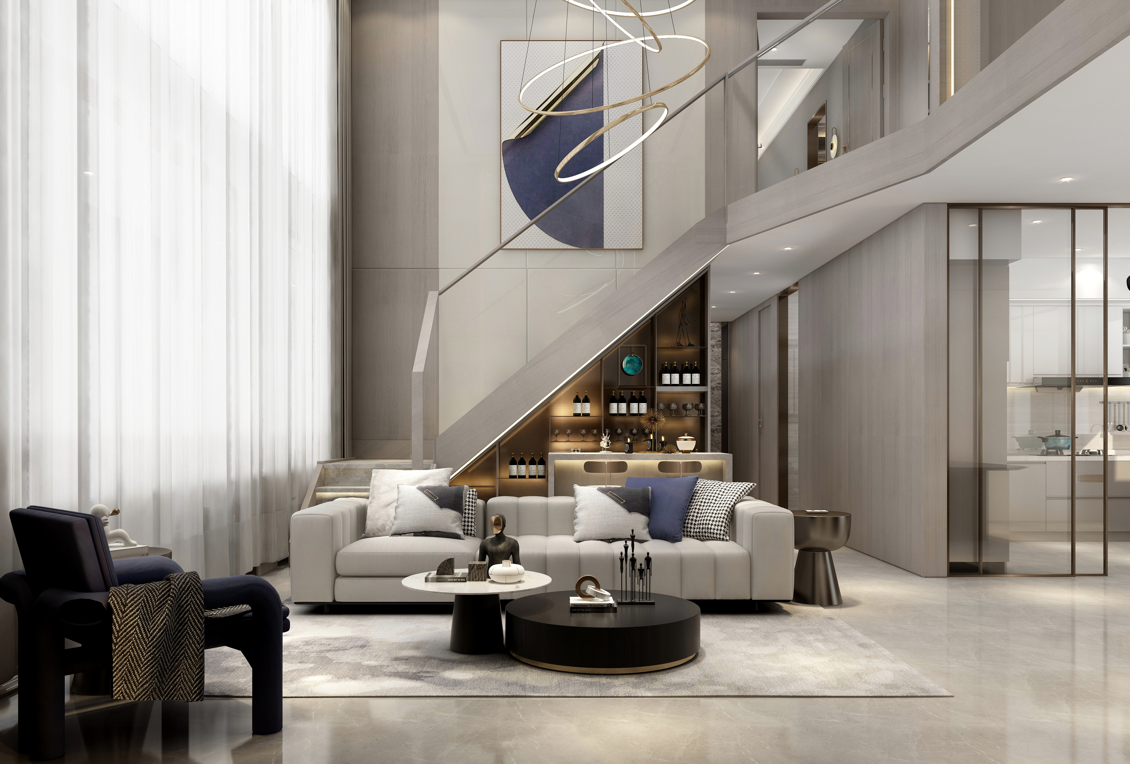 梁筑设计-《复式》环氧270平装修效果图