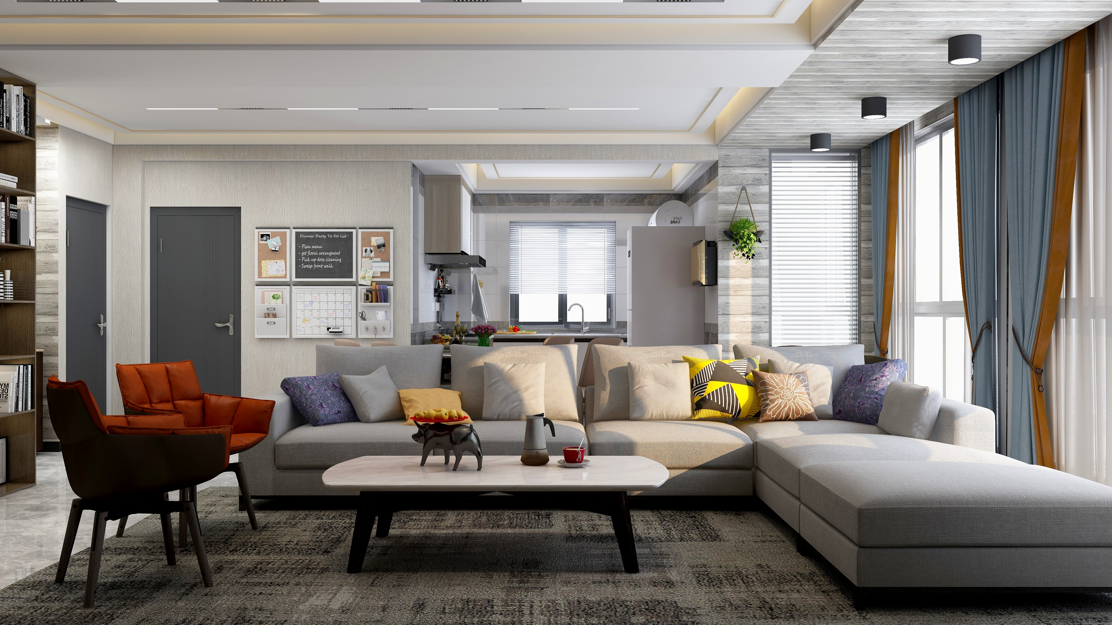 全案设计王毅-128方现代三居装修效果图