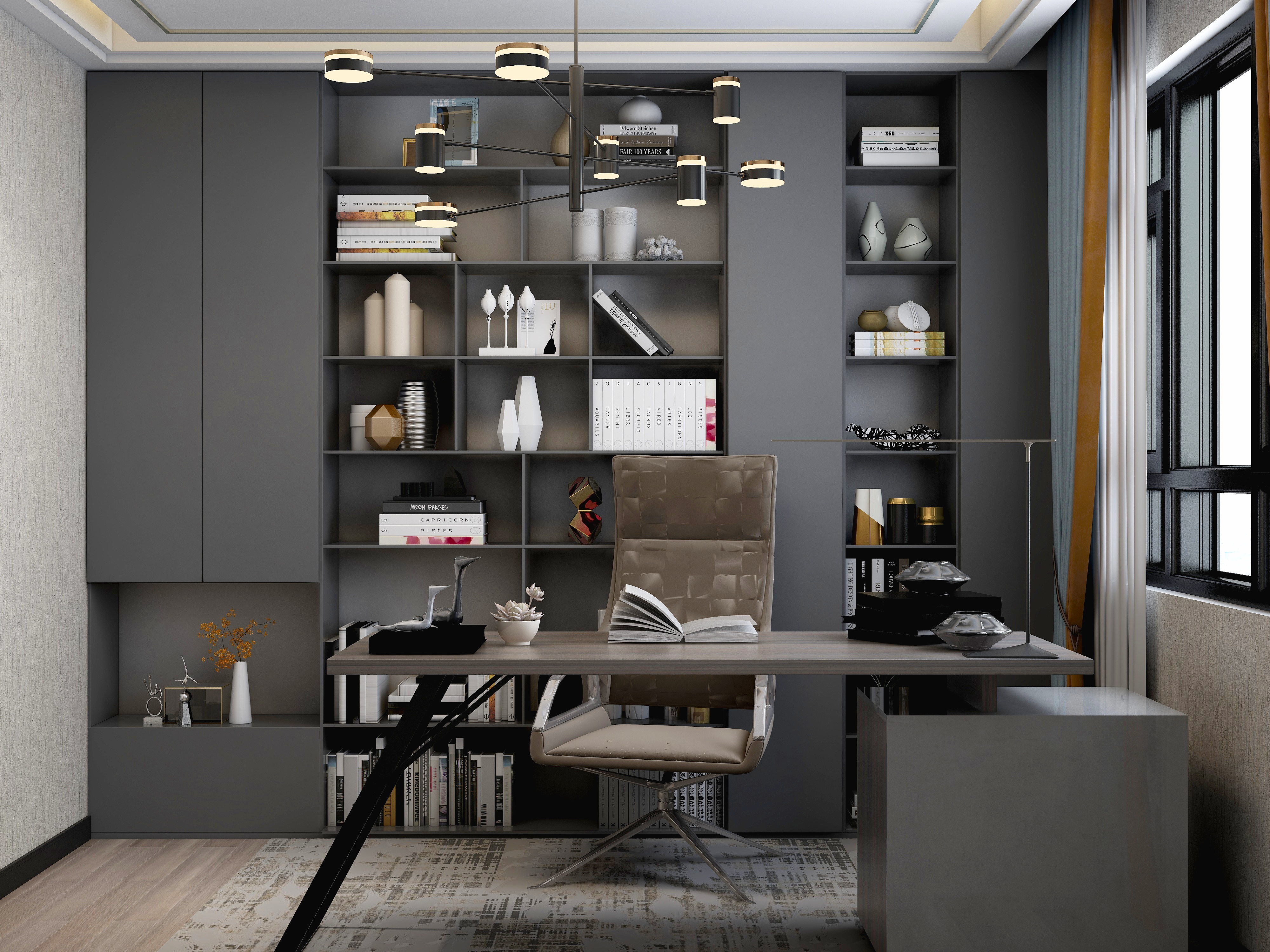 全案设计王毅-128方现代三居装修效果图