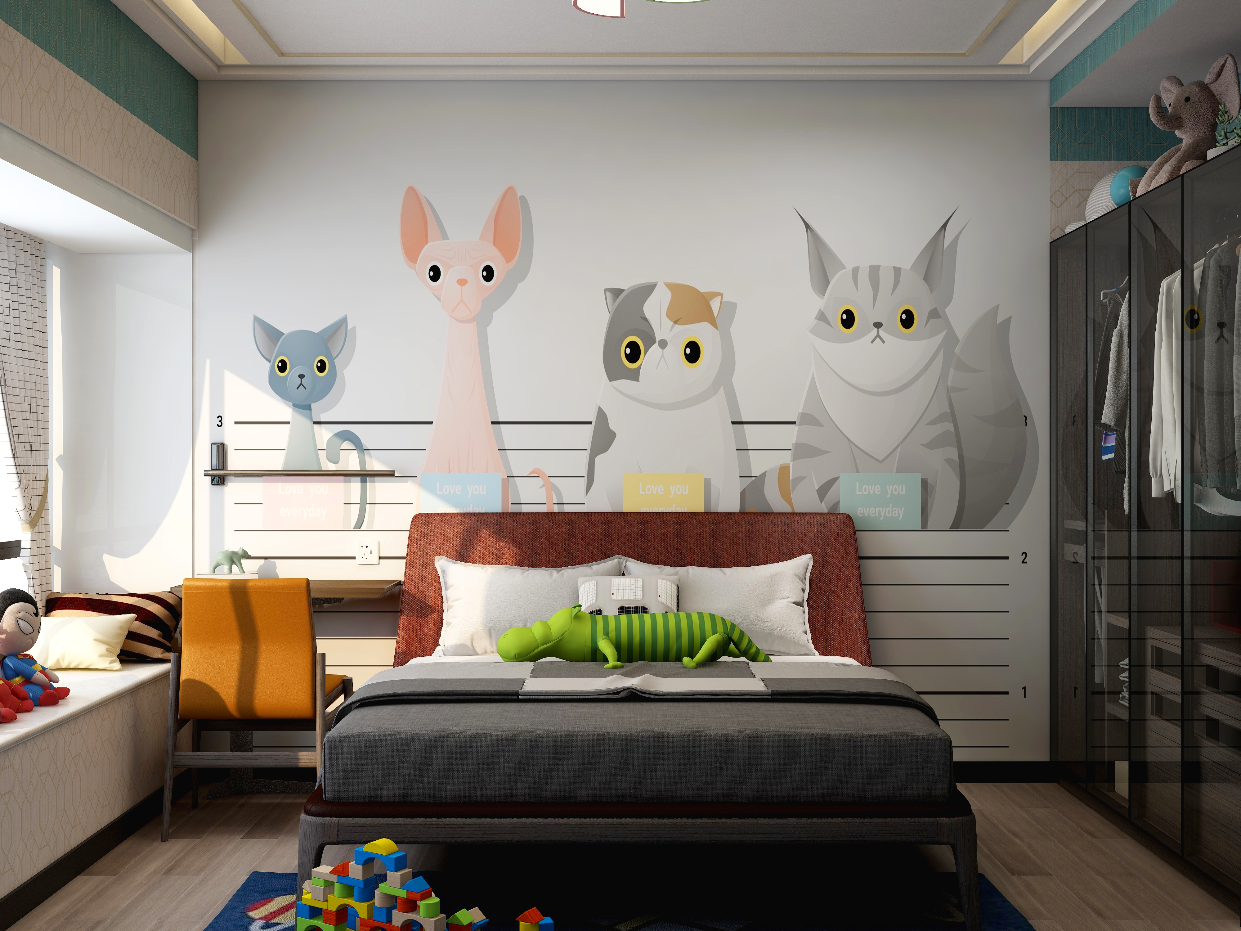 全案设计王毅-128方现代三居装修效果图