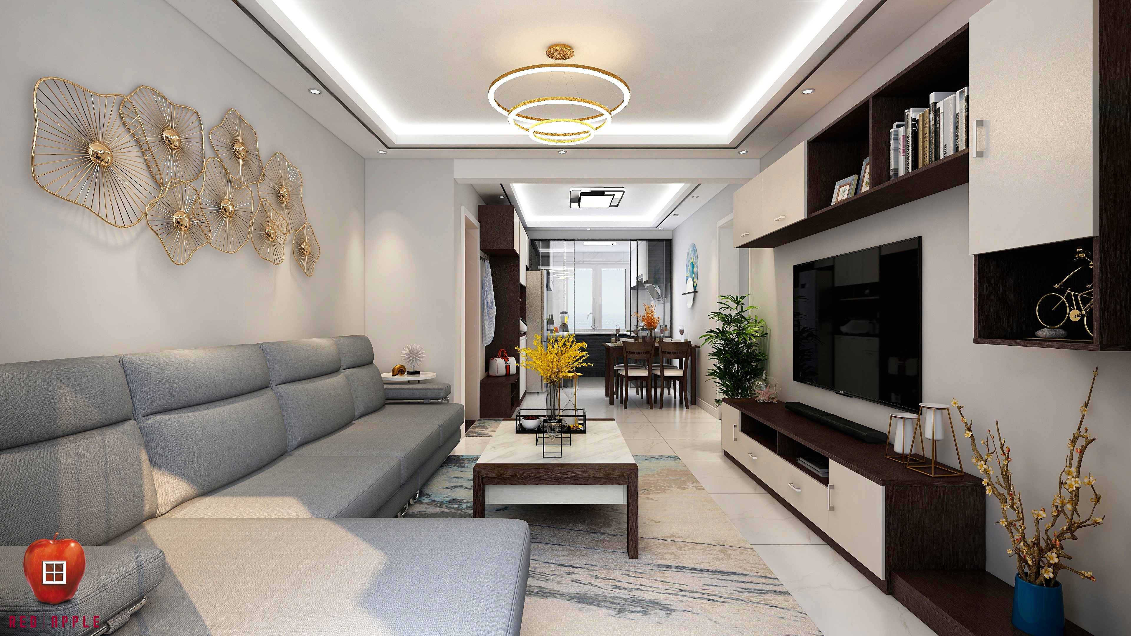 河北涿州-81方小区房二居装修效果图