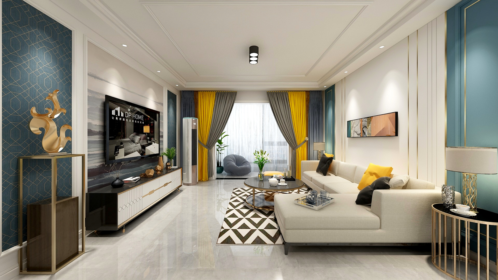 易空间设计-139方现代两居装修效果图