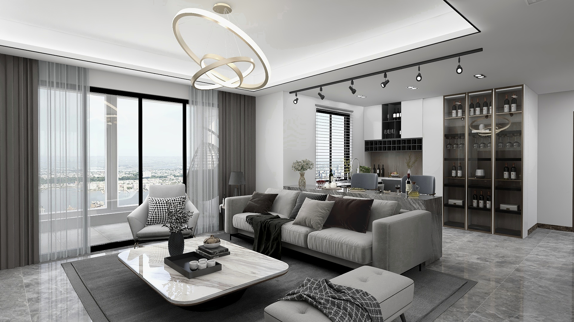 黄洁-灰度--轻奢风154㎡装修效果图