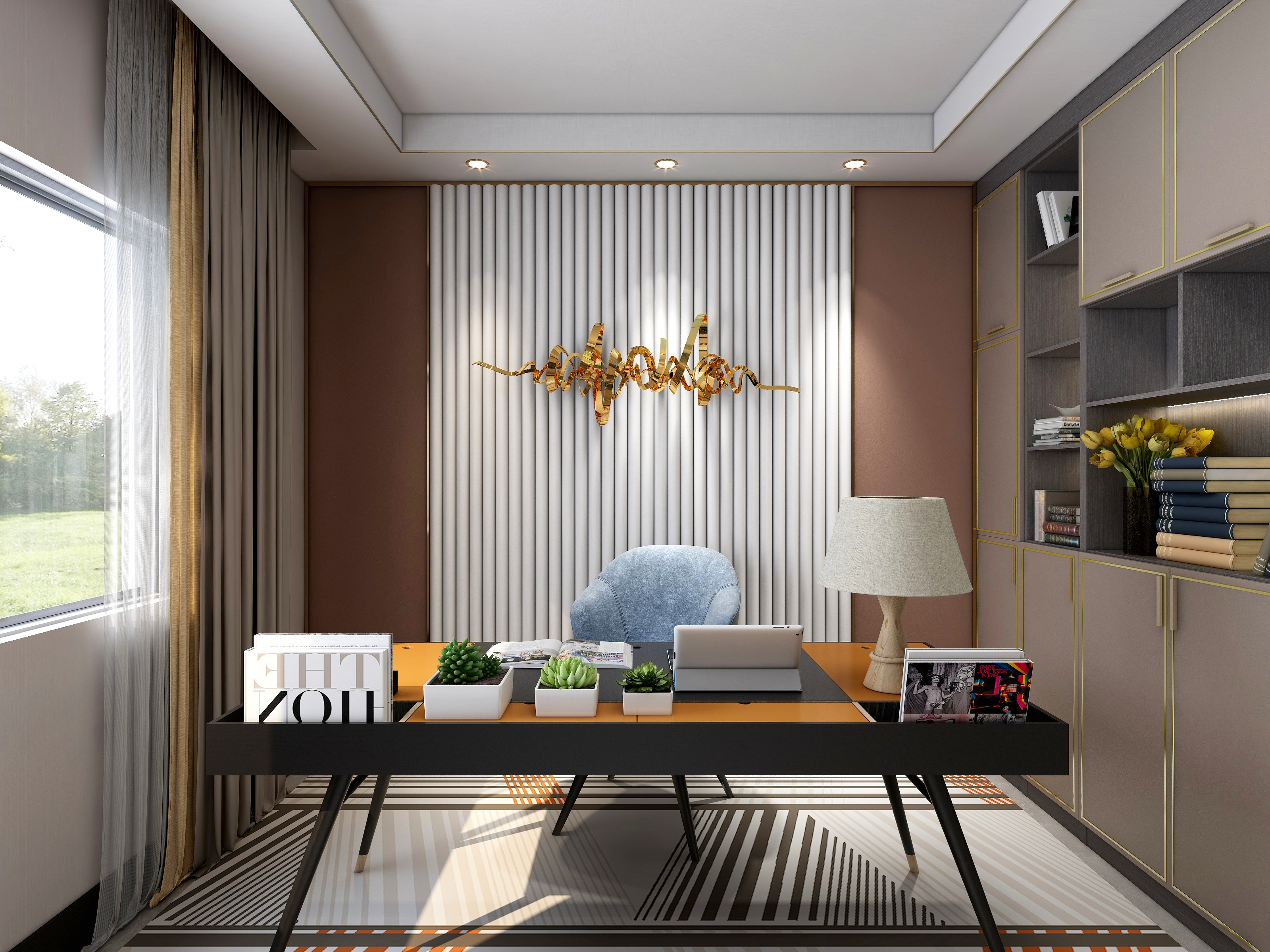 山河知己-130平轻奢风装修效果图