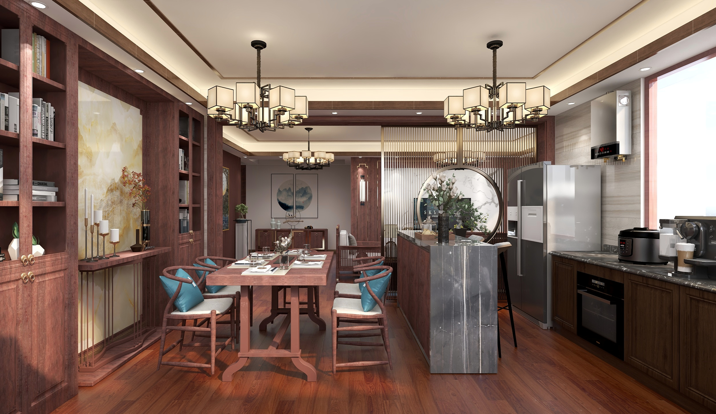 洸-若-180方新中式装修效果图