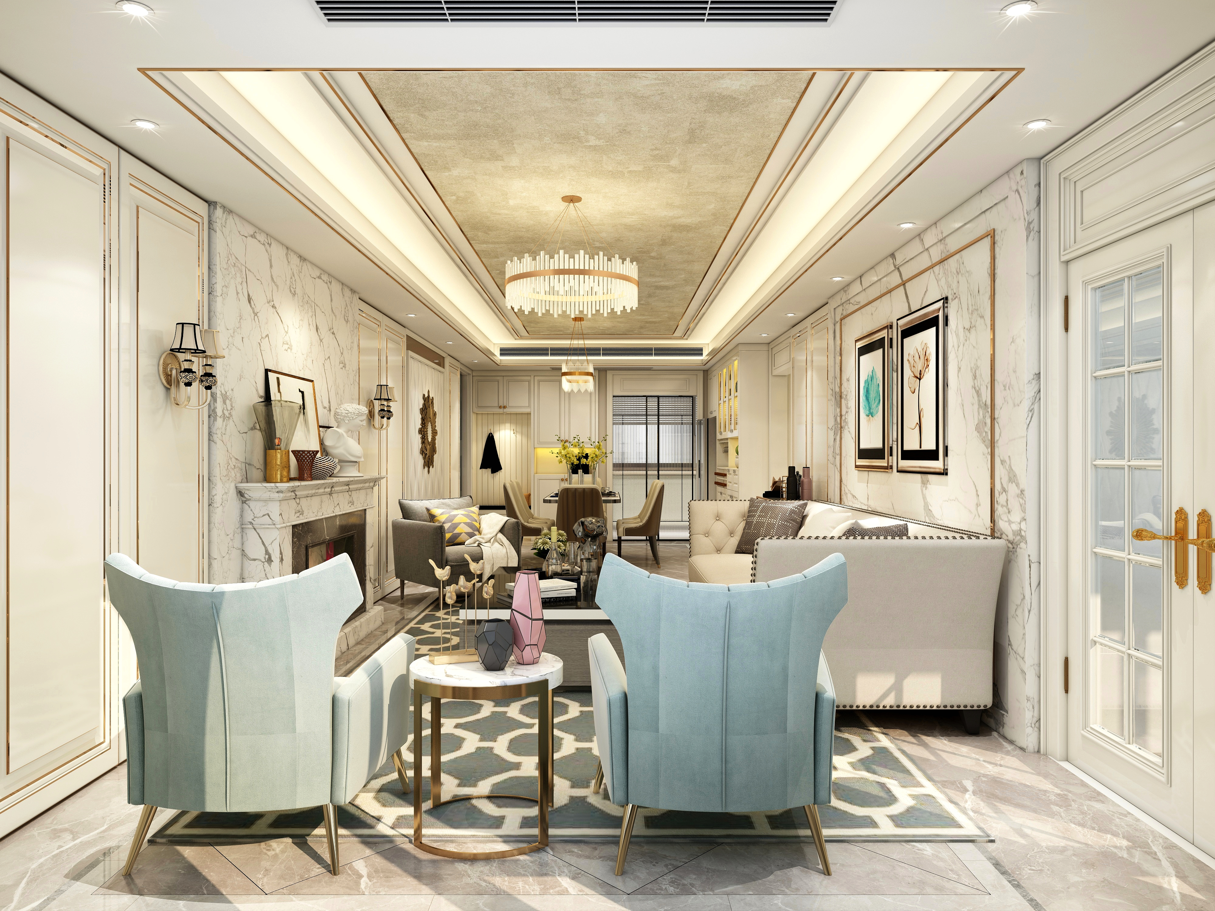 至简名设一钱春-【光年之外】美式轻奢四居装修效果图