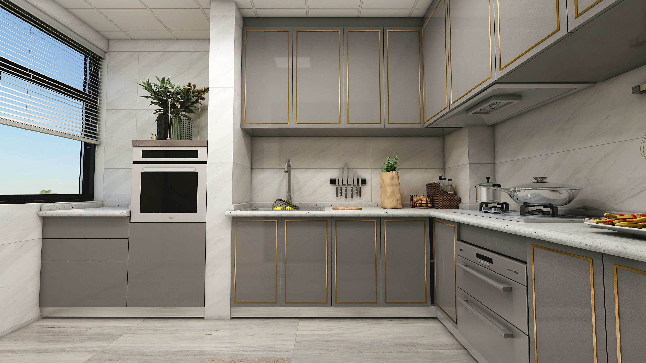 初作全案设计-130方轻奢一居装修效果图