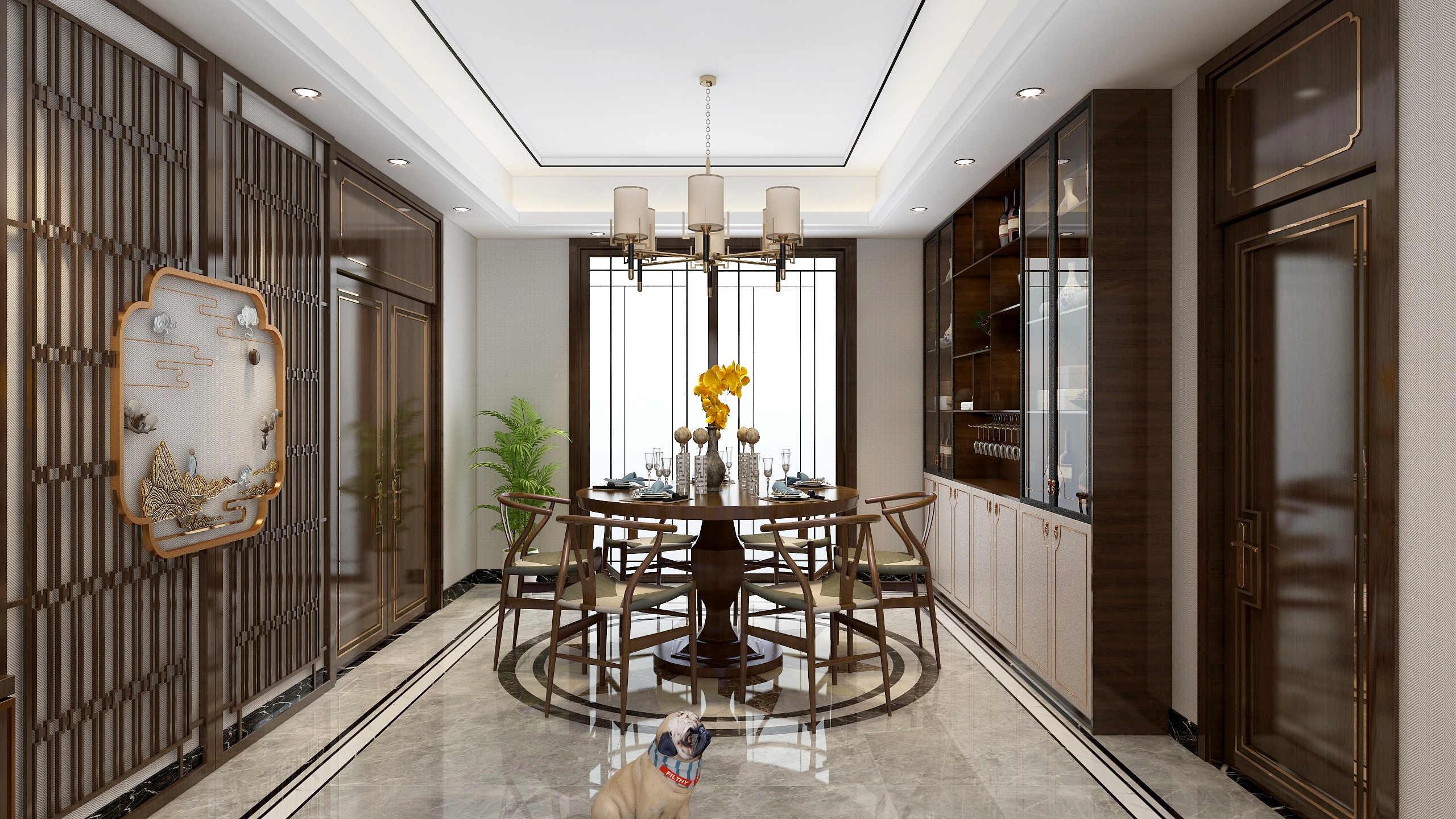 木子設计666-72平新中式装修效果图