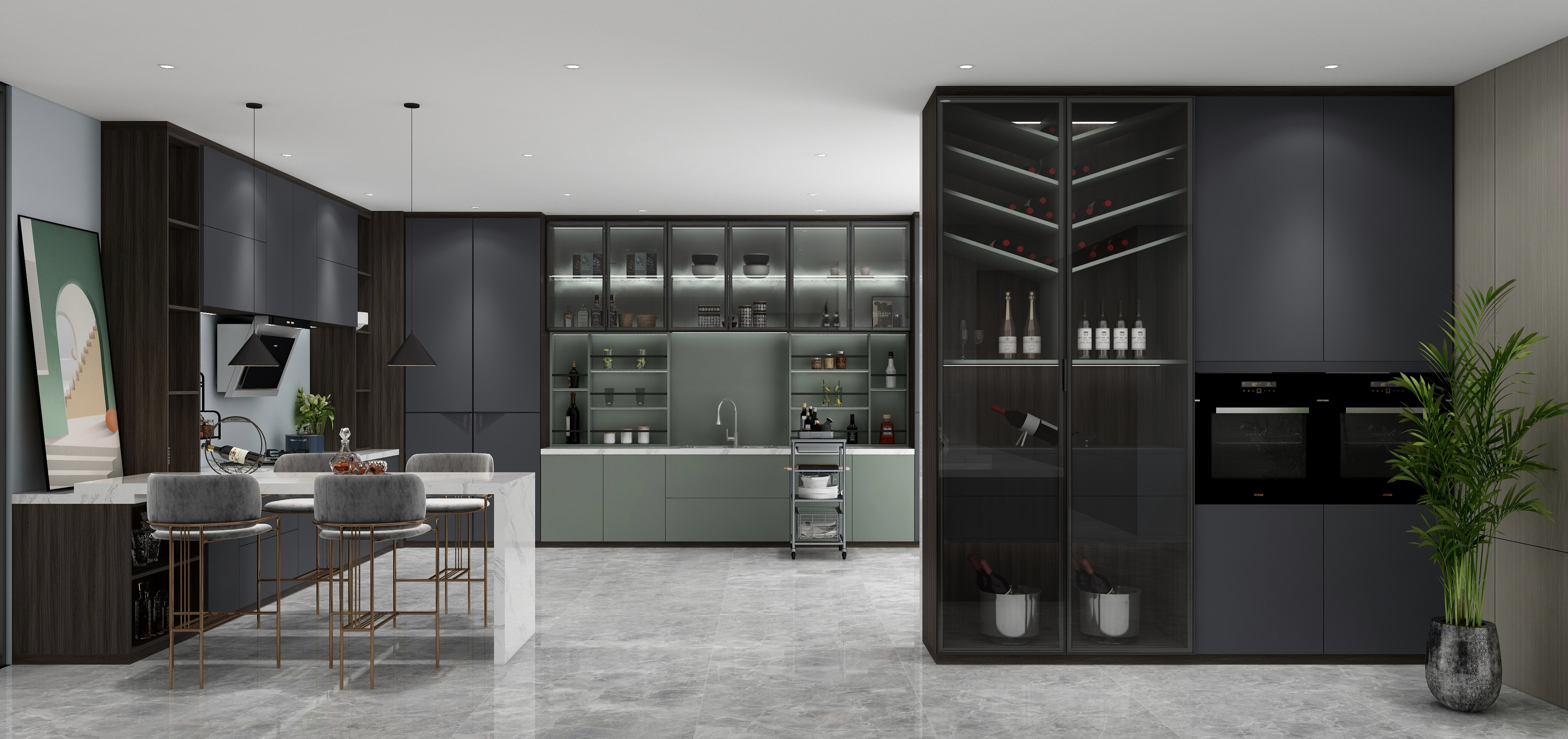 布凡设计的智慧门店系统-《春夏之梦》莫兰迪装修效果图