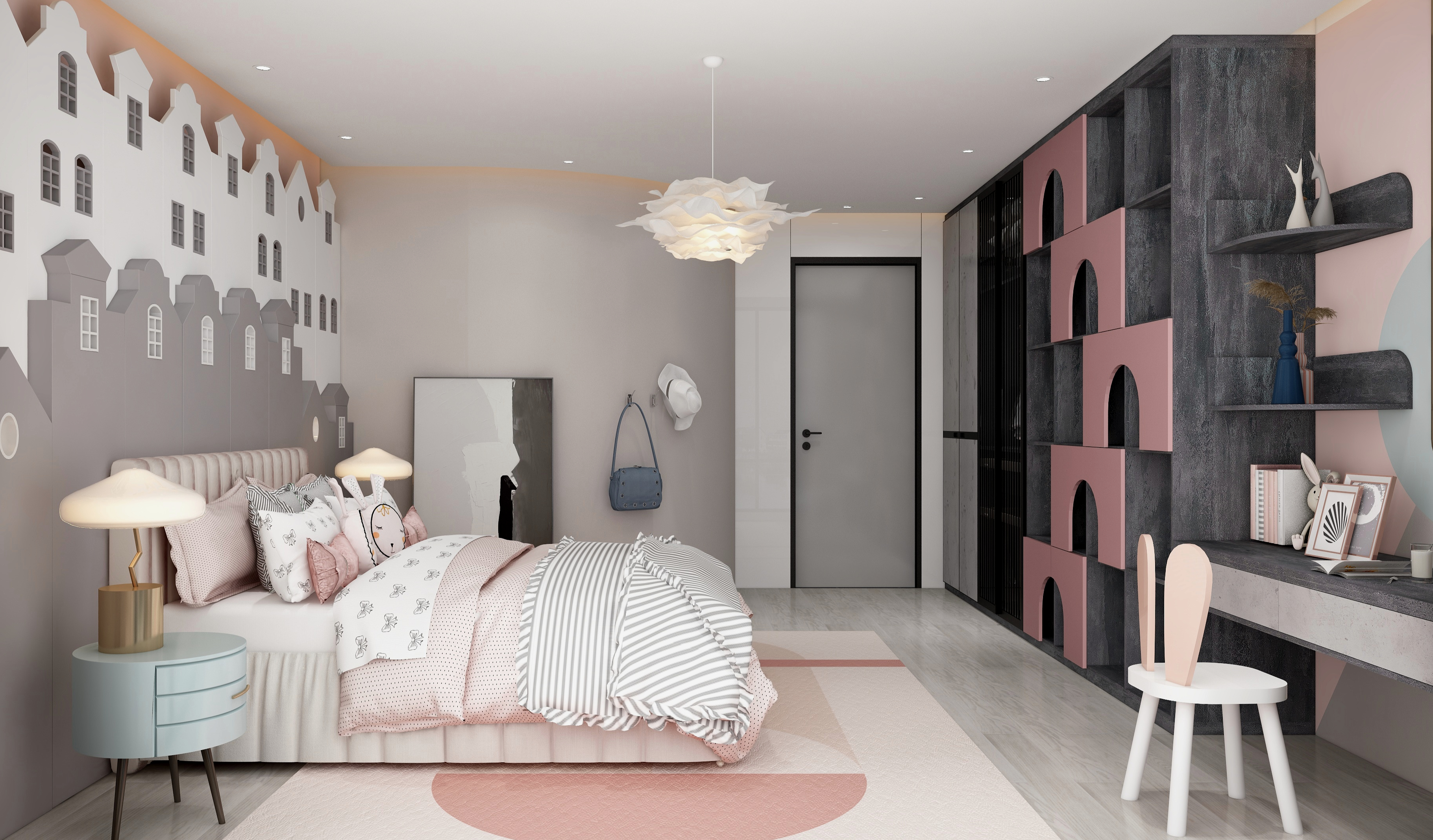 布凡设计的智慧门店系统-简中风《墨城》装修效果图