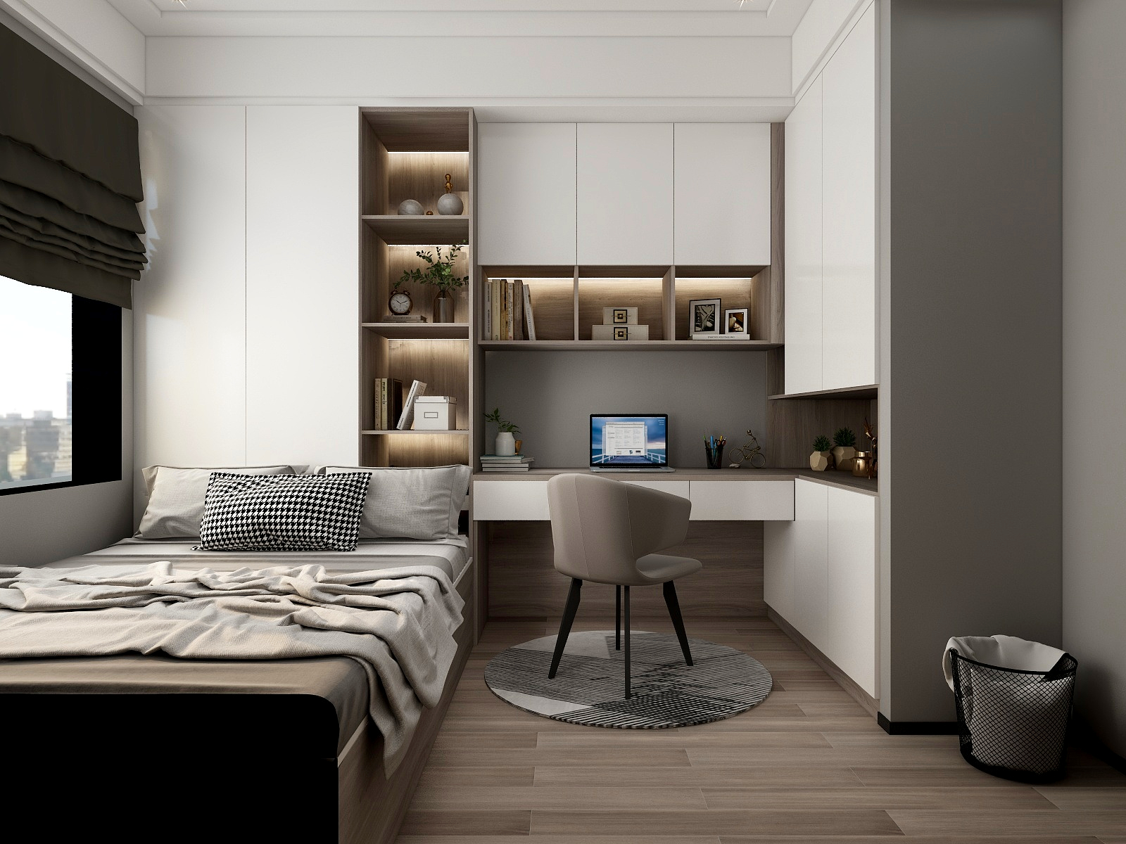 效果图案例方案-145方现代简约三居装修效果图