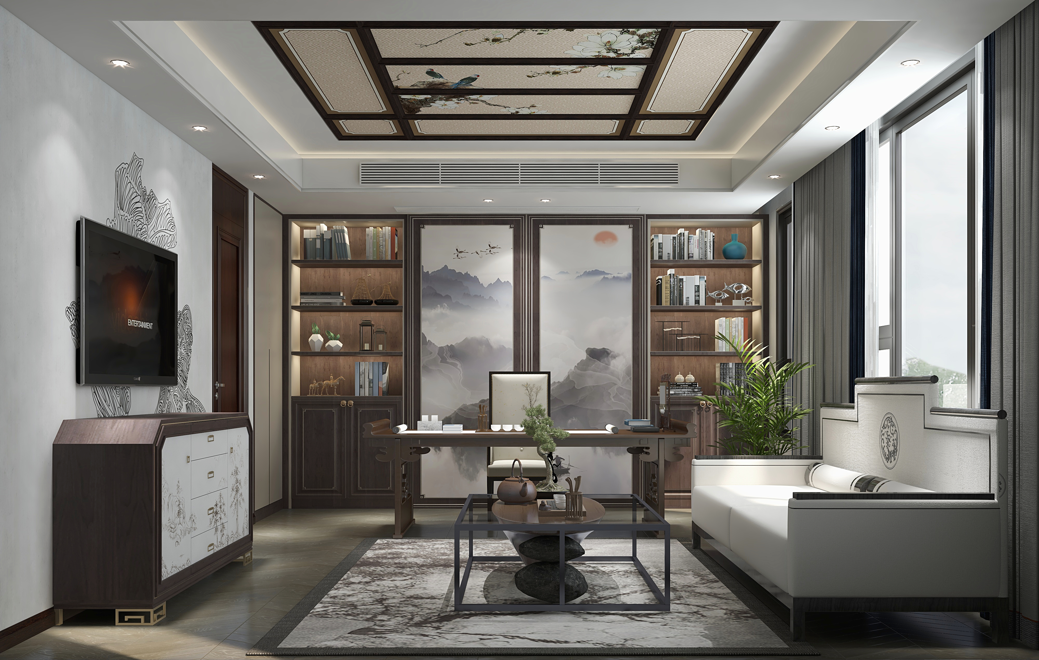 黄建-《青山》新中式|四层别墅装修效果图