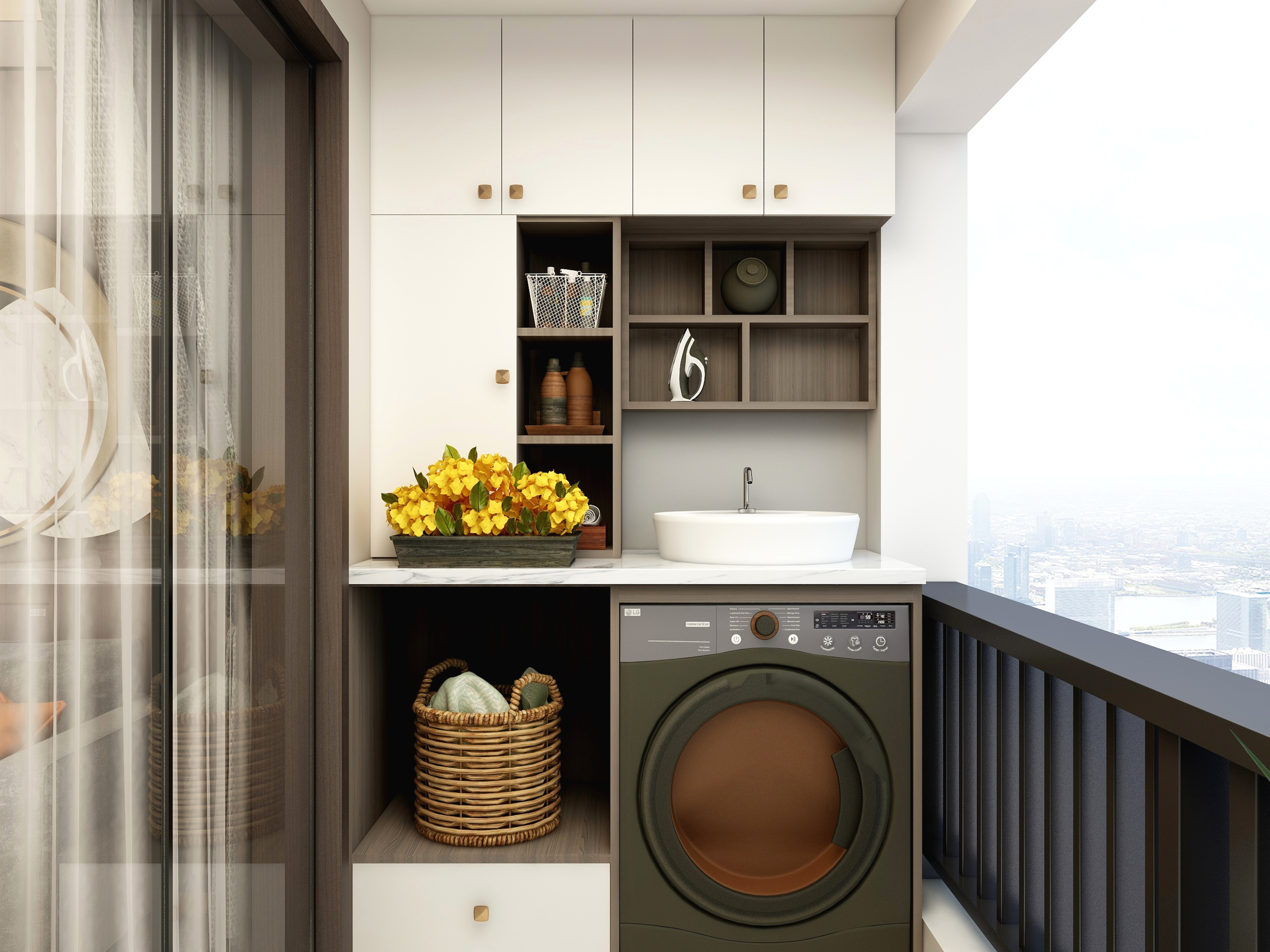 设计工作室x-90方现代两居装修效果图