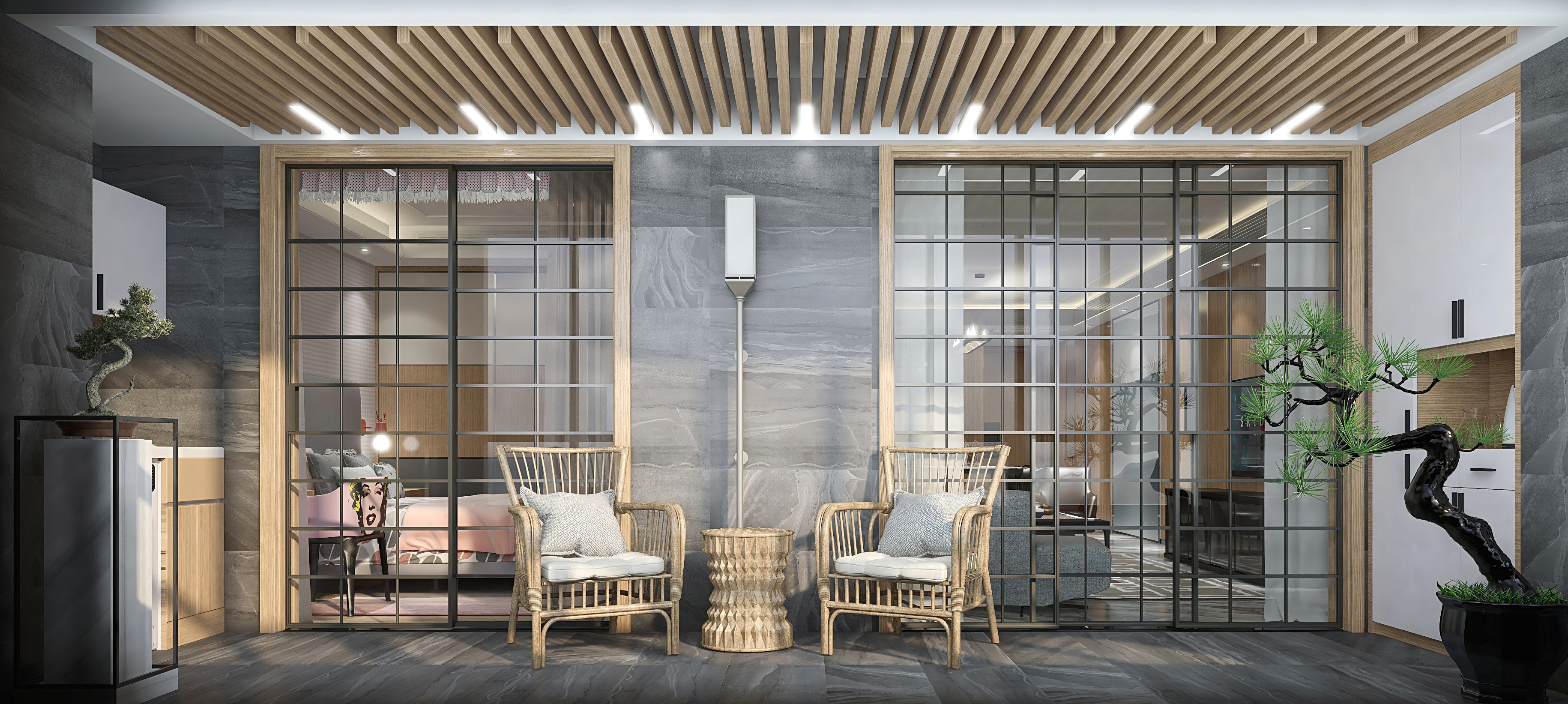 黄建-《安缦》禅意中式|130㎡三居装修效果图