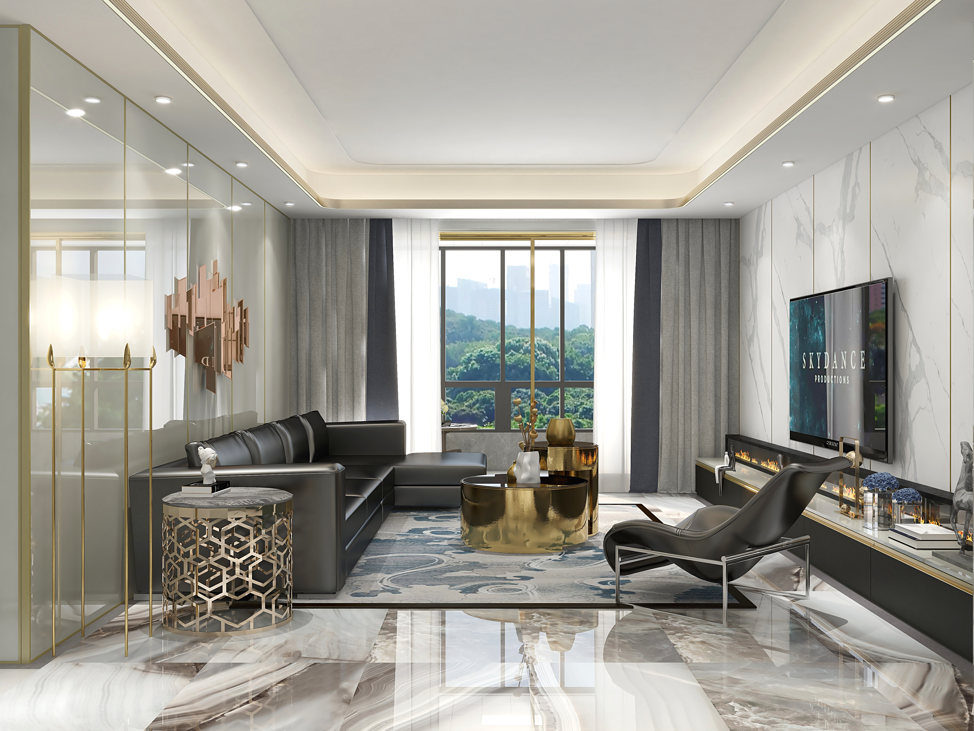 黄建-《瑞丽》现代轻奢|145㎡四居装修效果图