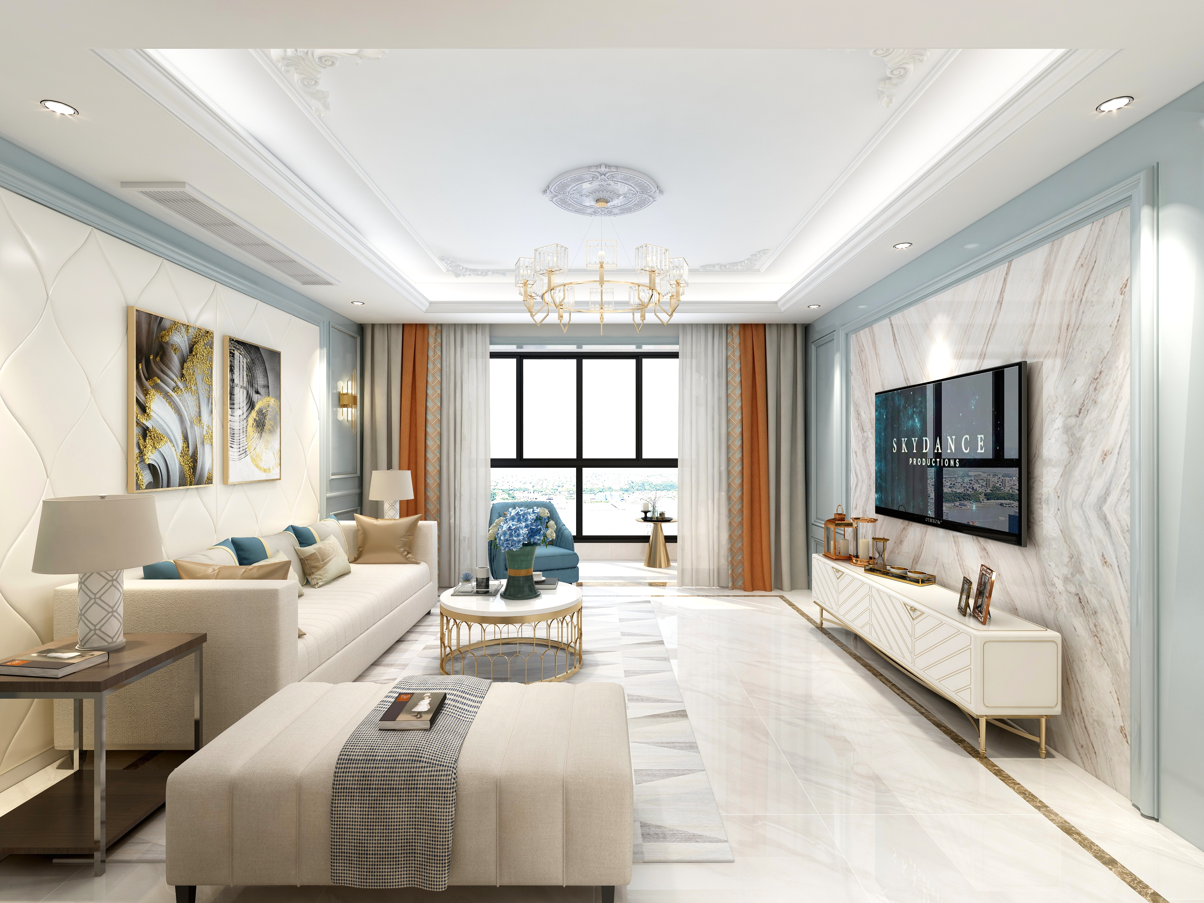 设计师晓风-【罗曼蒂克】轻奢法式装修效果图