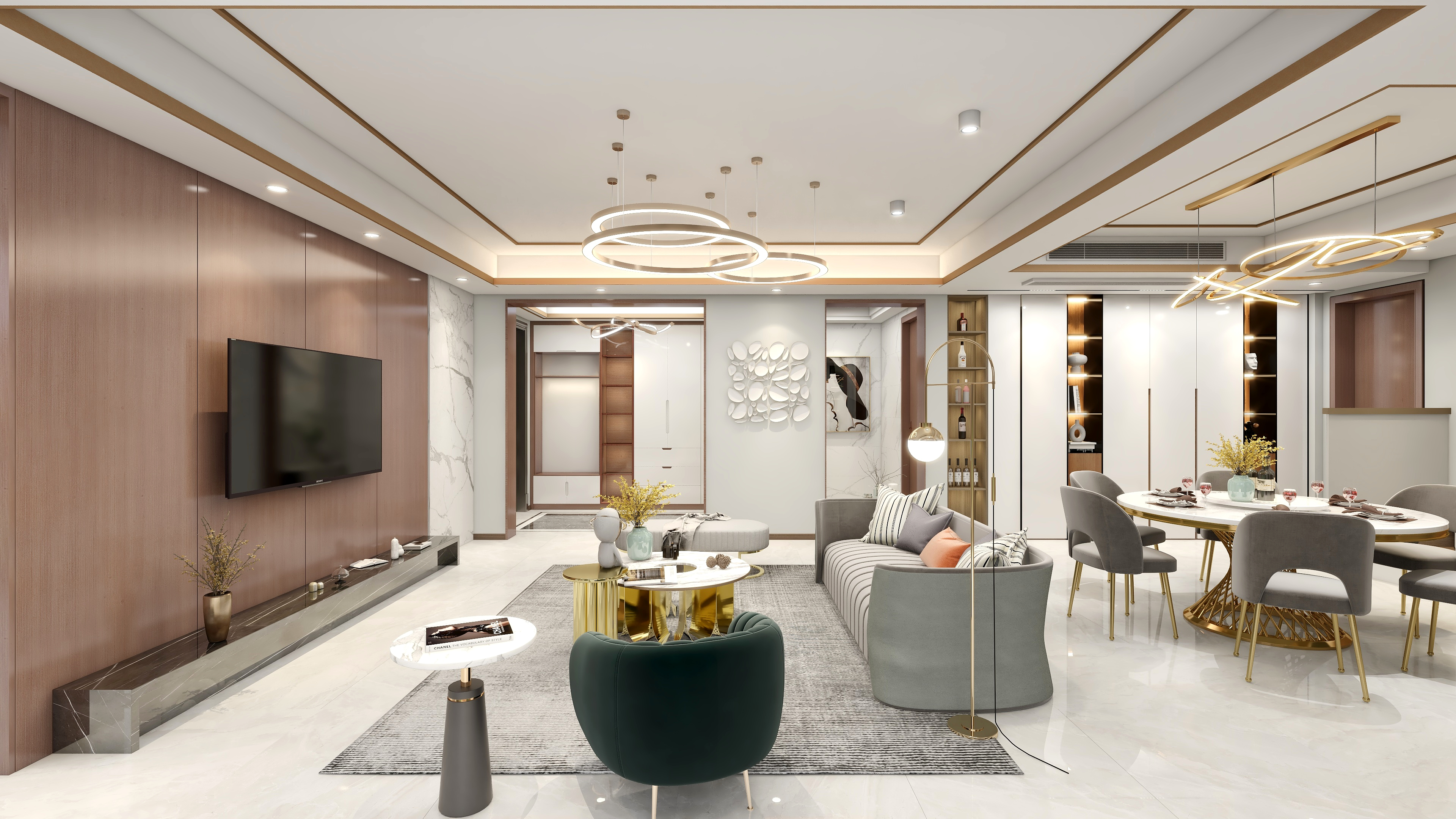 全案设计王邱平-轻奢小墅装修效果图