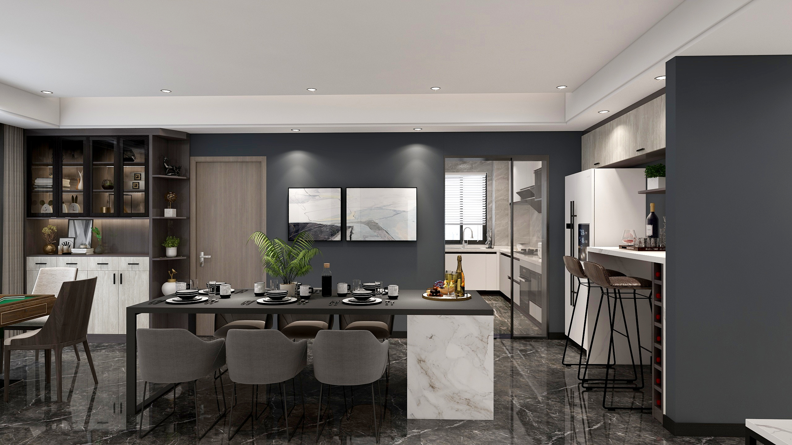 整装设计阿龙-现代（黑白灰）装修效果图