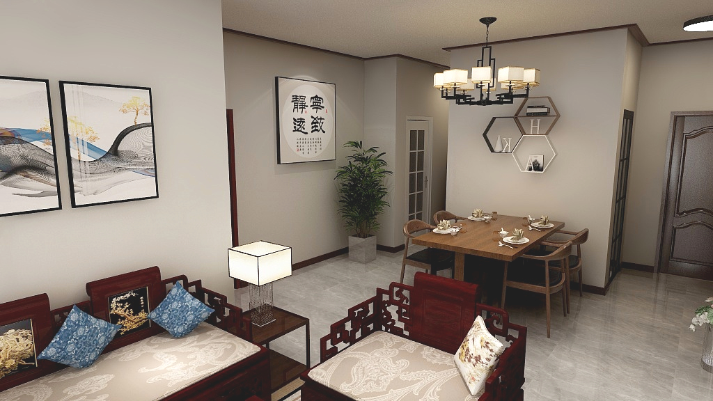 鸿图世家装饰-二百间小区2号楼A户型94.57-副本-装修设计方案