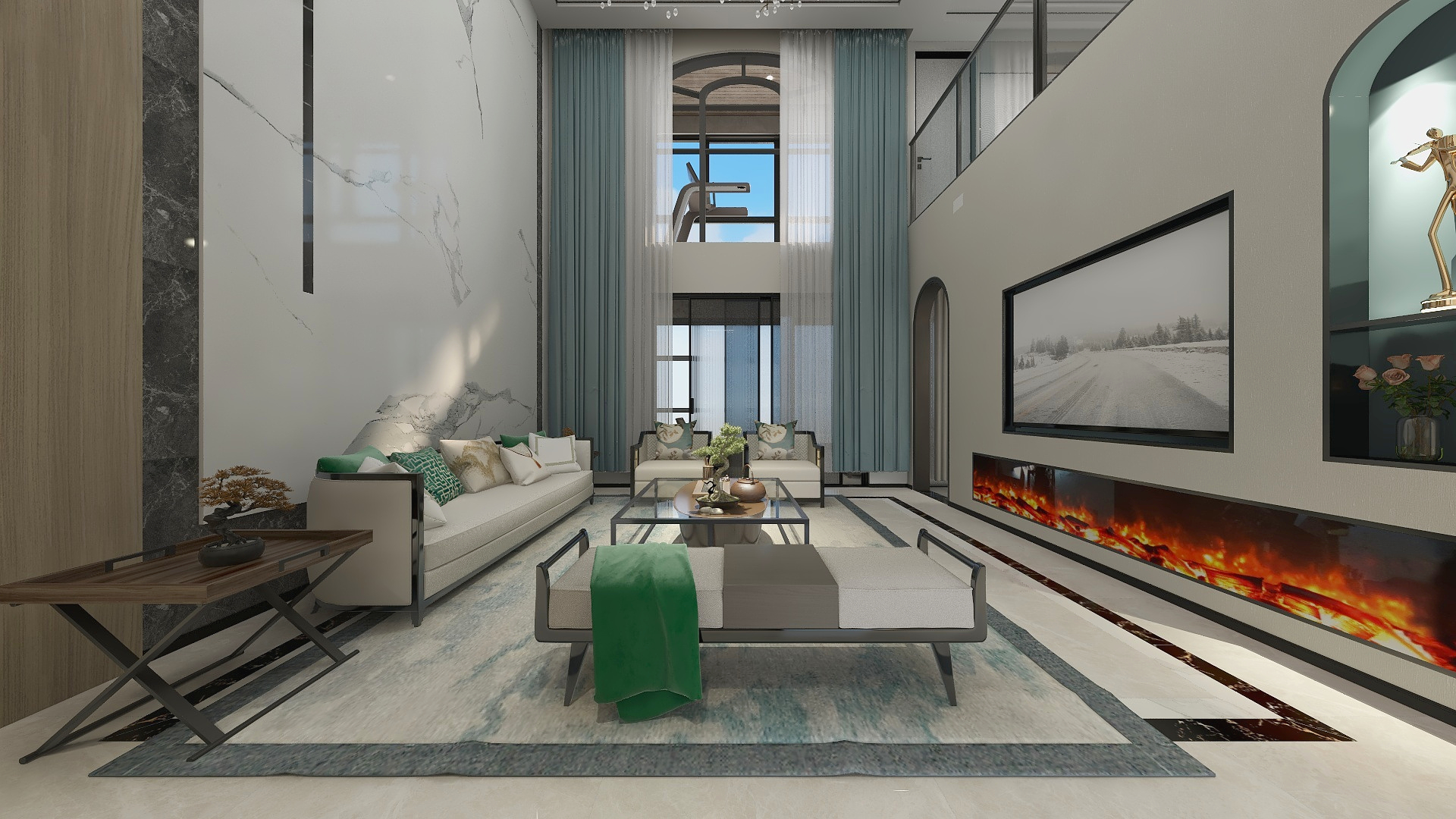 子设计-极简东方-天宏一号装修效果图