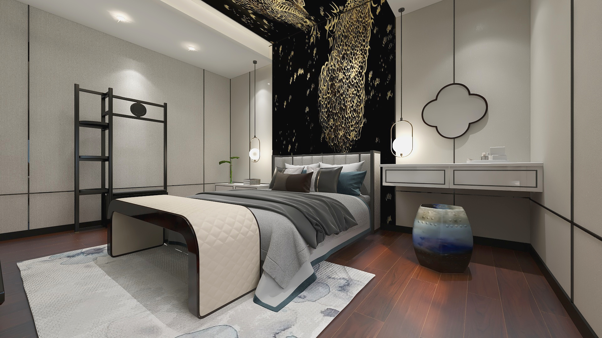 子设计-极简东方-天宏一号装修效果图