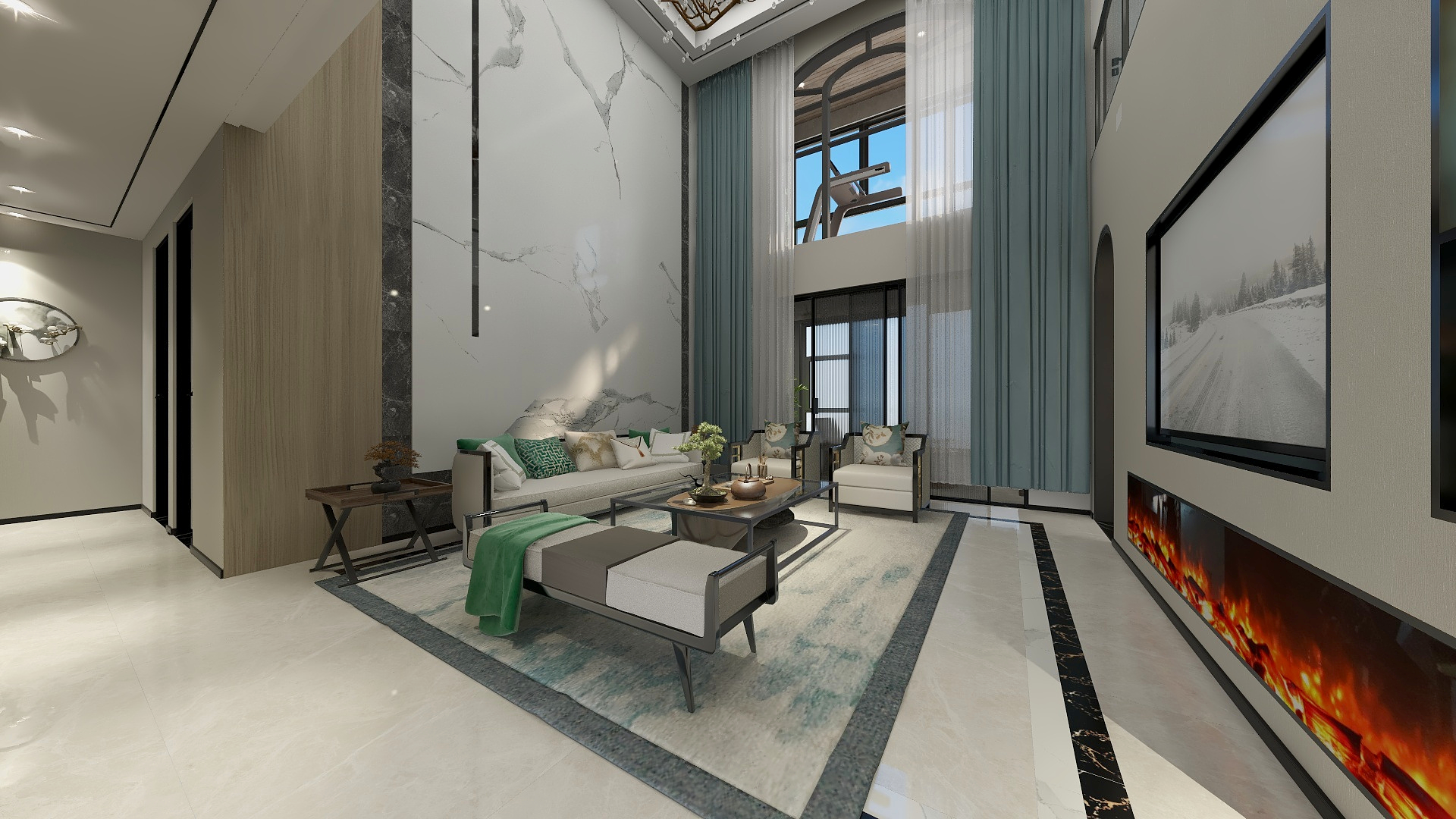 子设计-极简东方-天宏一号装修效果图