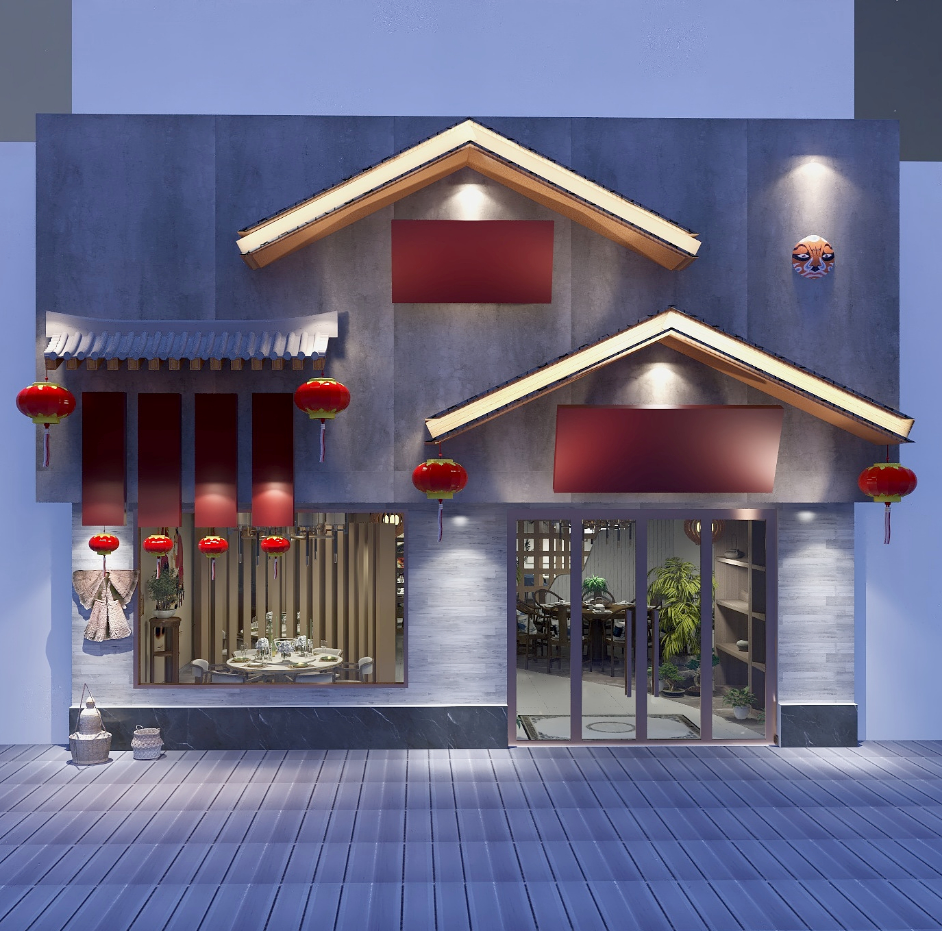 空间设计文石-重庆美食~-装修设计方案