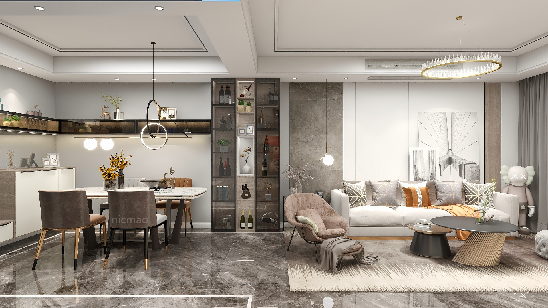 nicmao-107方雍豪府(建设中)二居装修效果图