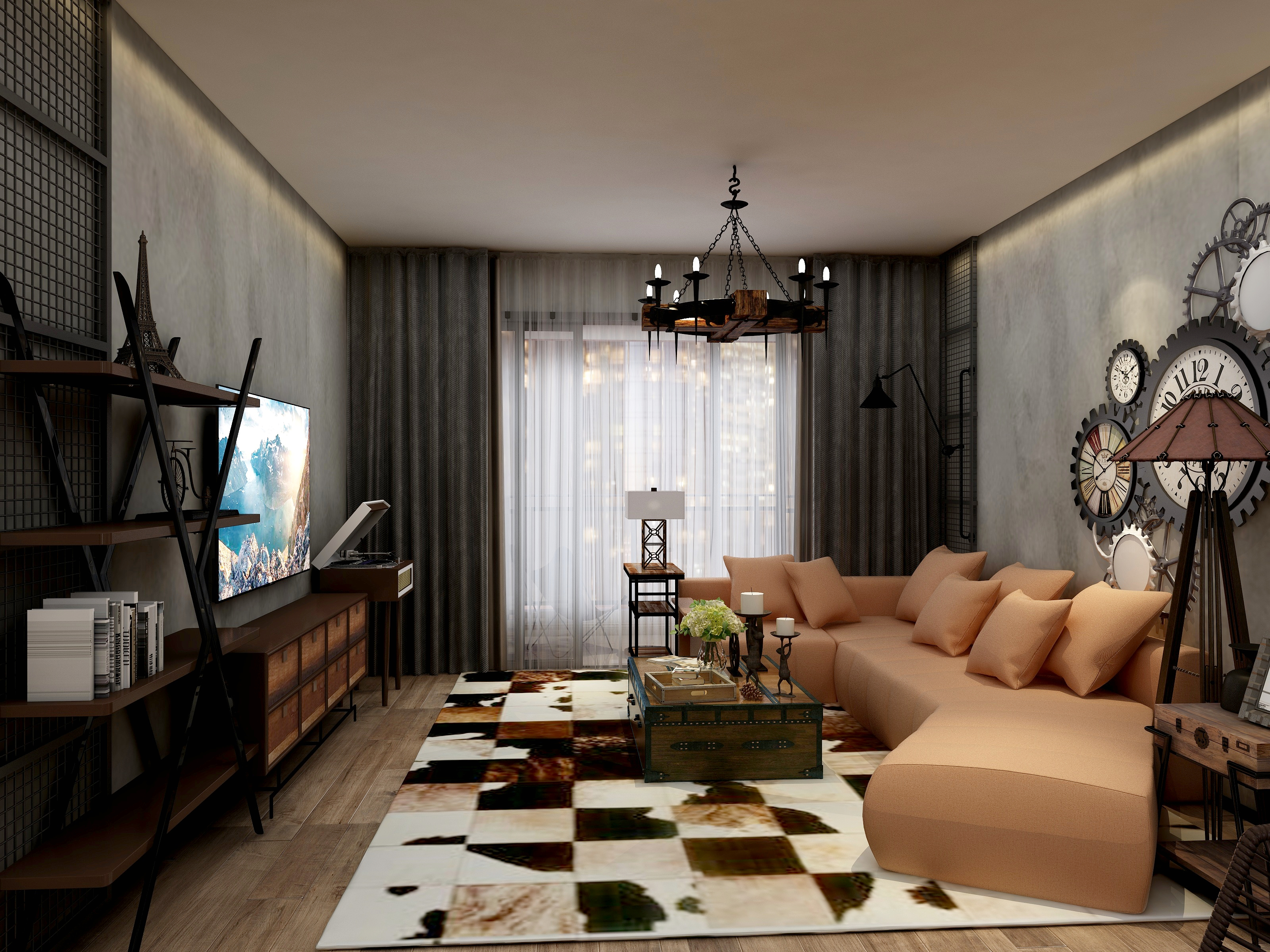 艺雅丽-【IndustrialStyle】装修效果图