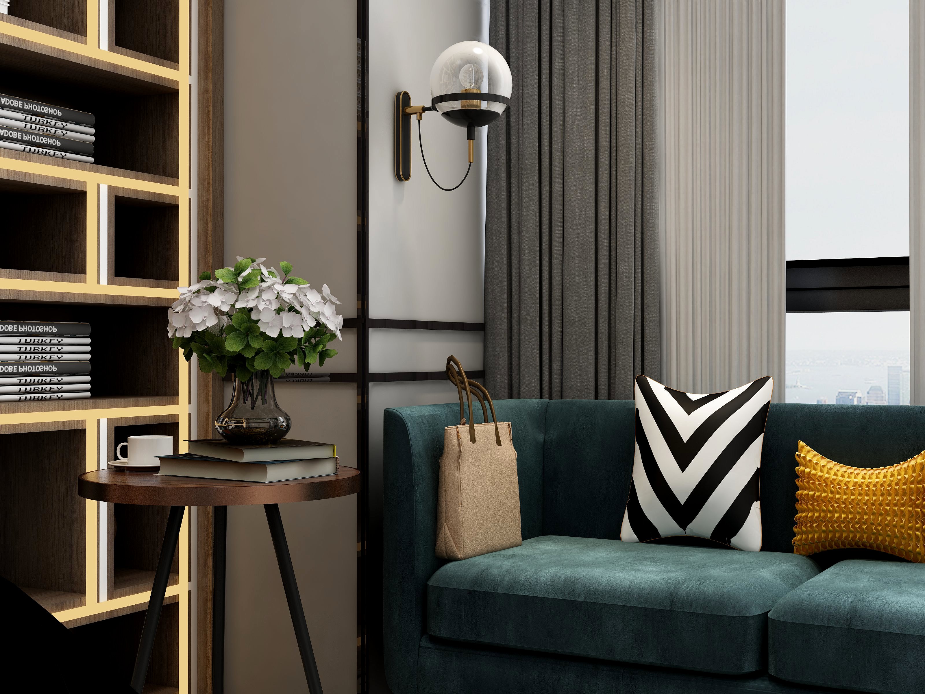 全案设计杨明-100方现代三居装修效果图