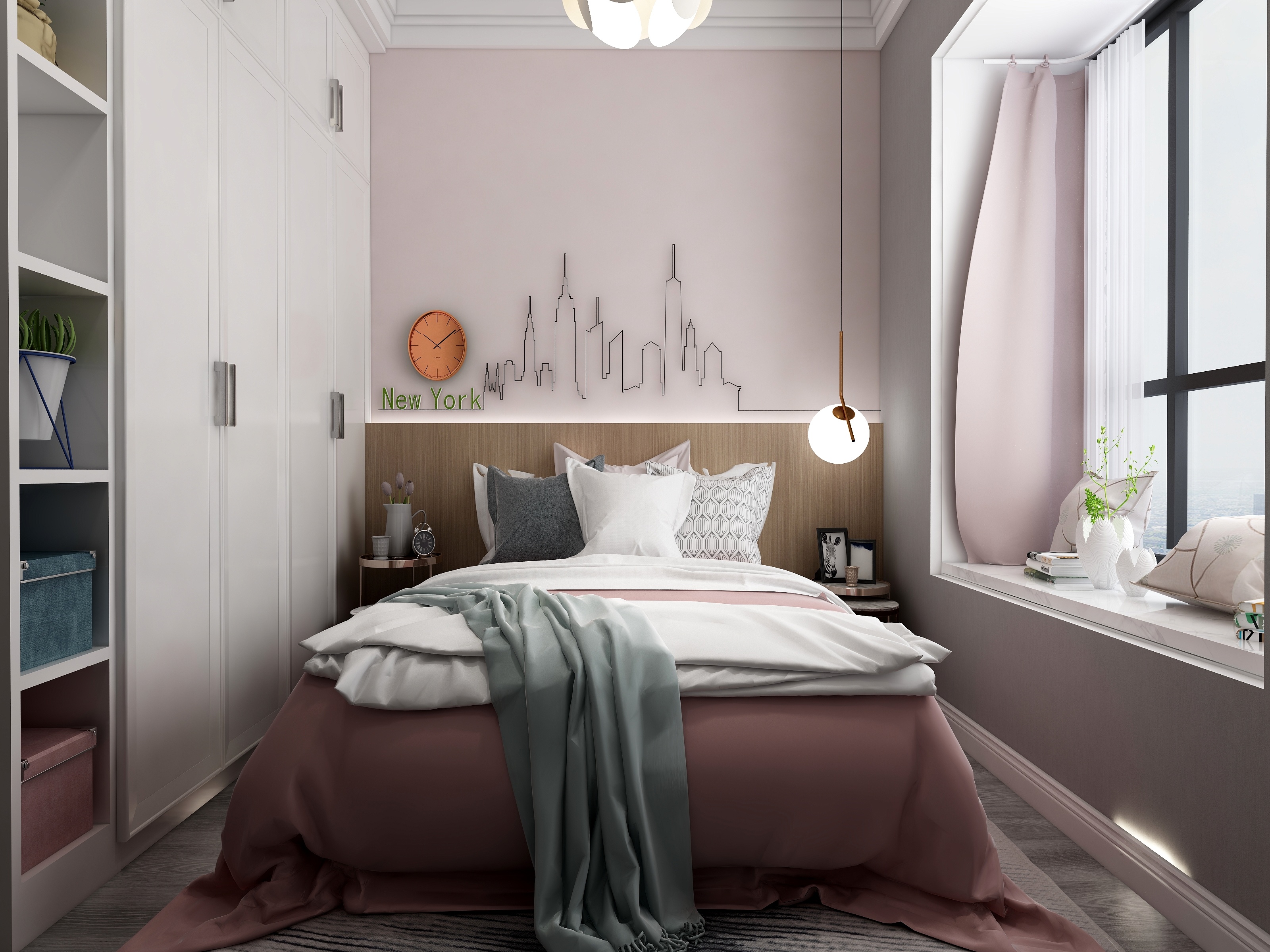 全案设计杨明-100方现代三居装修效果图