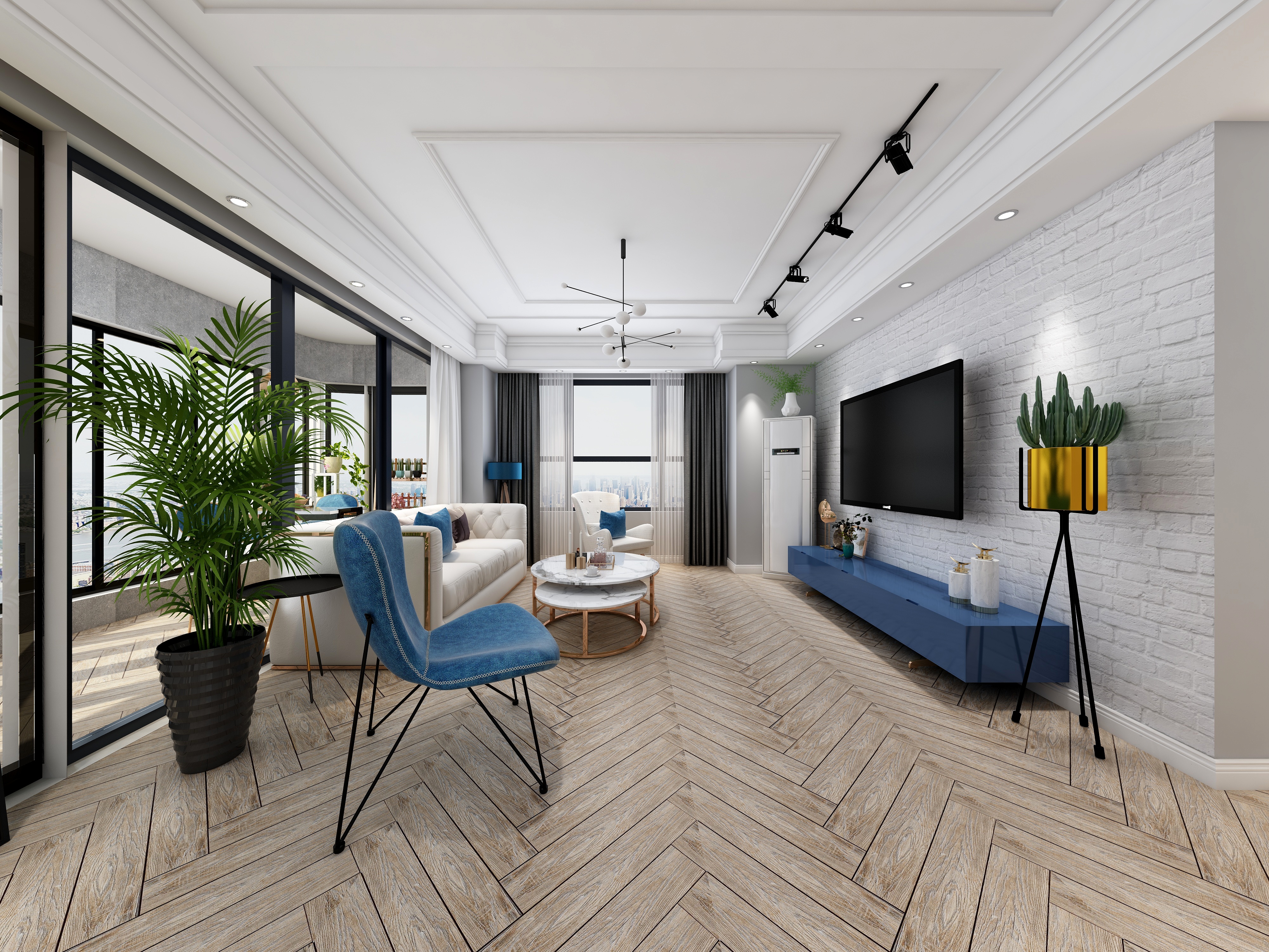 王思力-159方北欧三居一层客餐厅装修效果图第4张