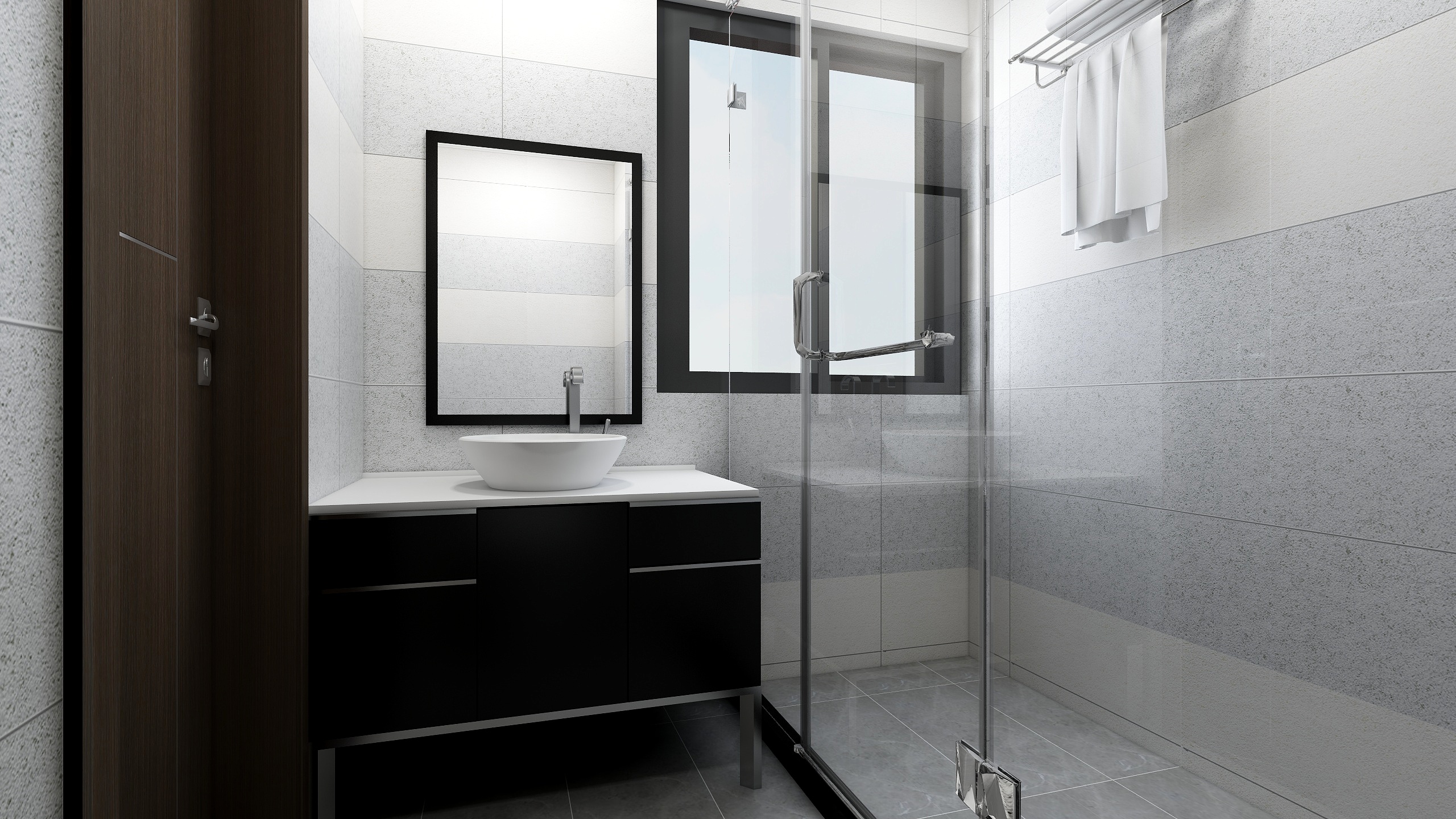 周宇昕-87方现代两居一层卫生间装修效果图第1张