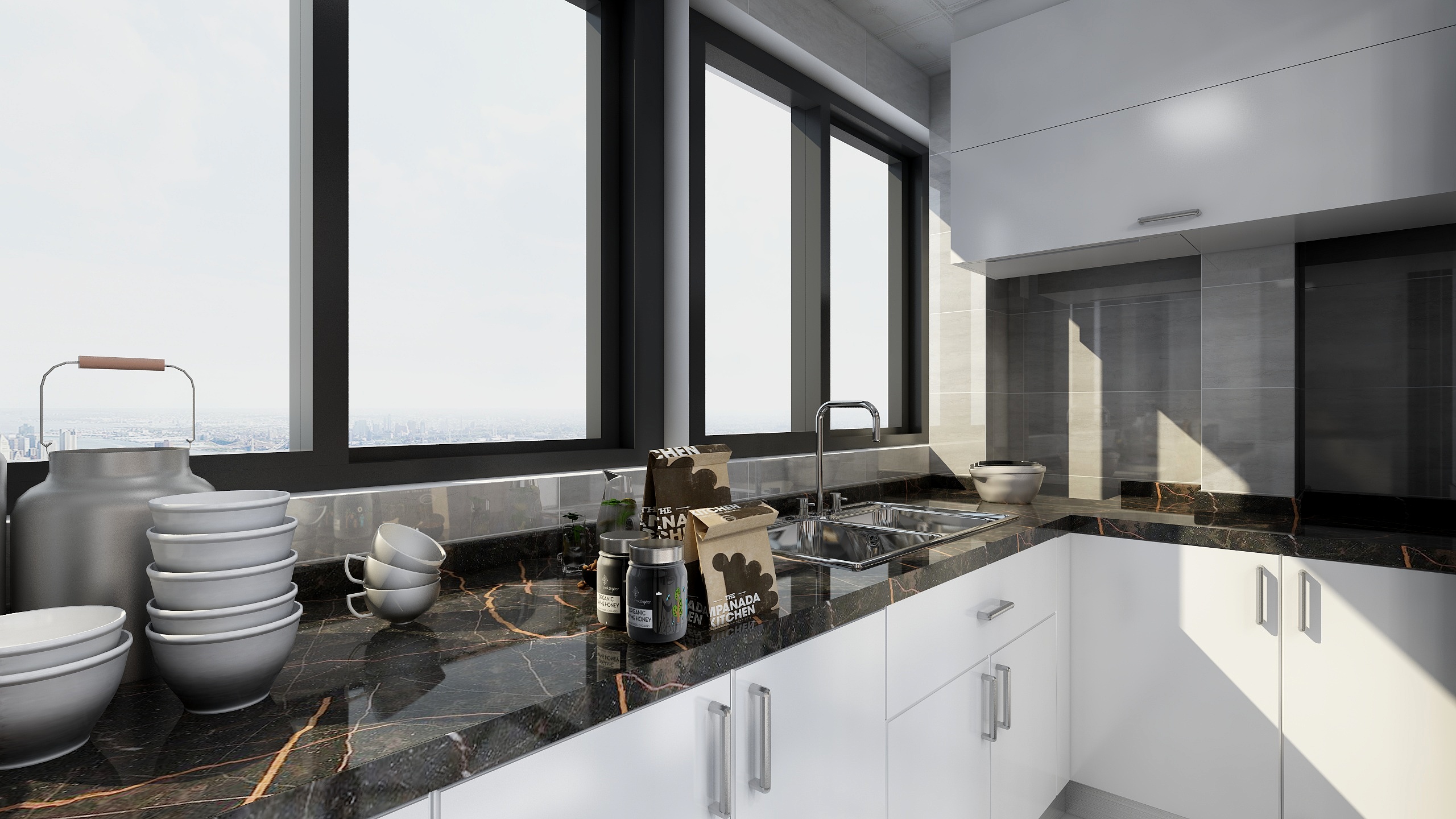 周宇昕-87方现代两居一层厨房装修效果图第1张