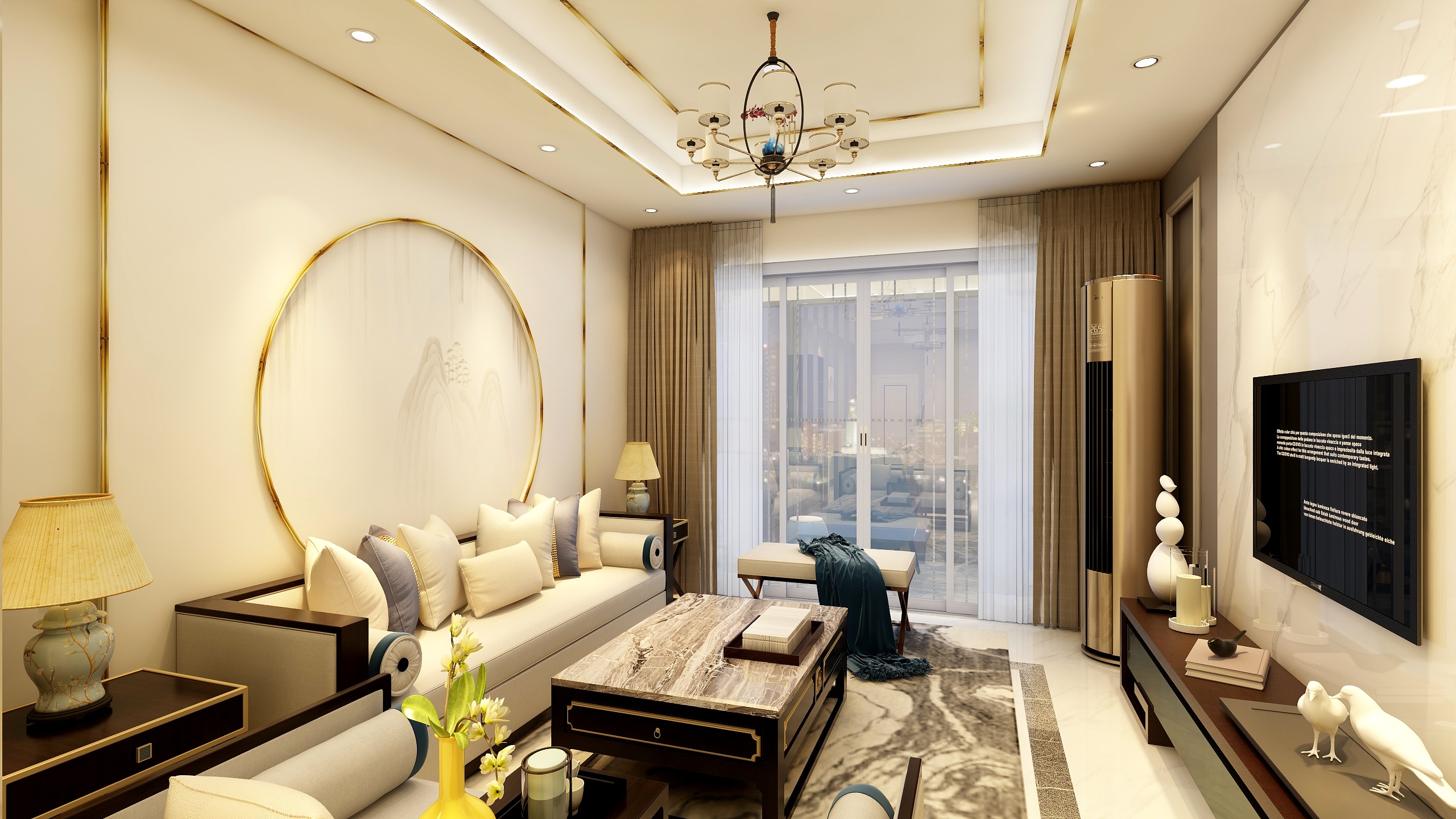 钟涛-新中式温馨三居-装修设计方案