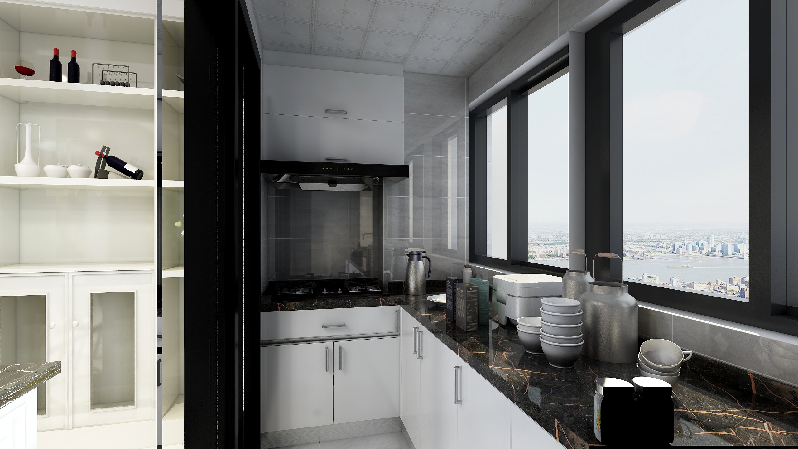 周宇昕-87方现代两居一层厨房装修效果图第2张