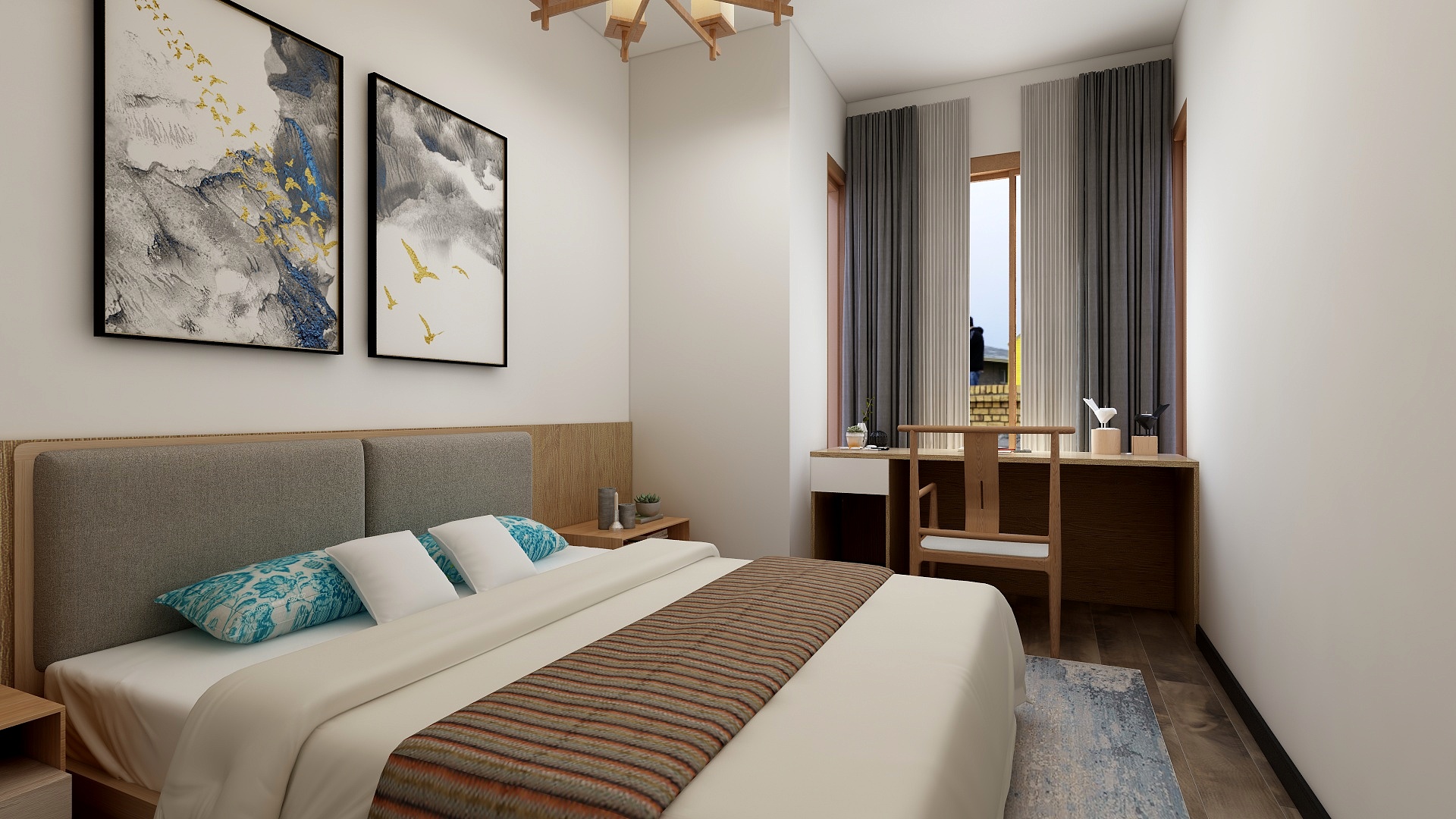 钟某人2-141方新中式四居装修效果图