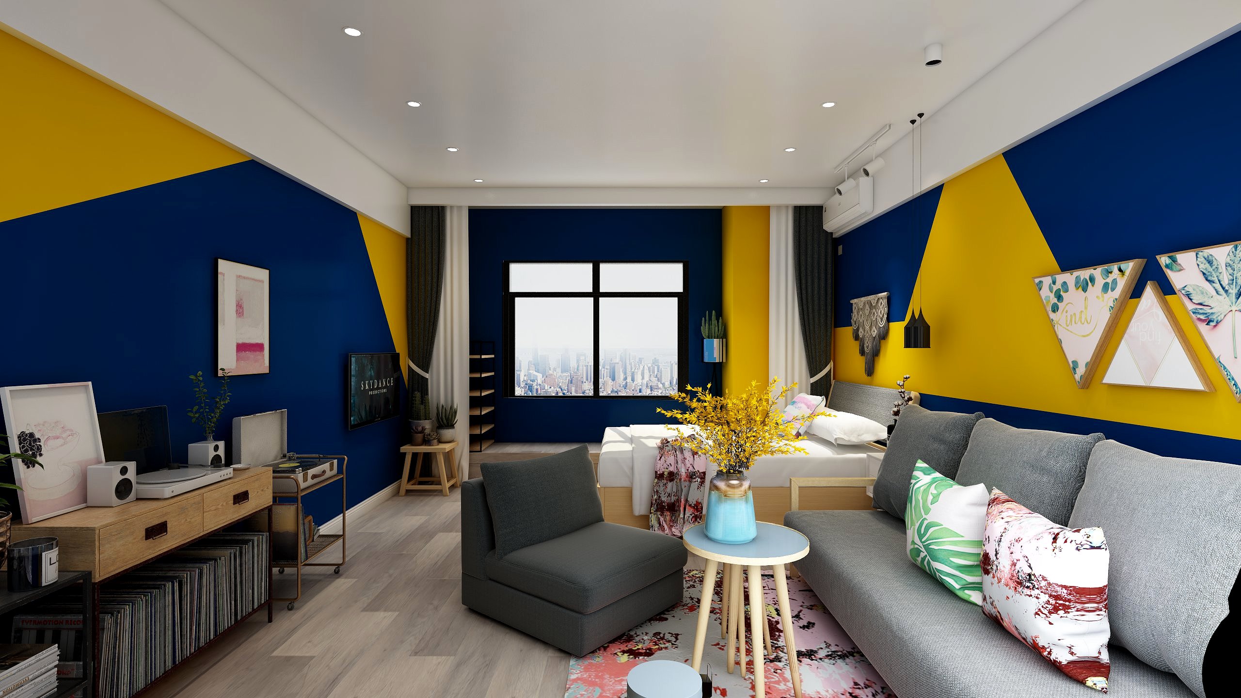 大缔设计事务所-沈阳-钻石山民宿-梵高-装修设计方案