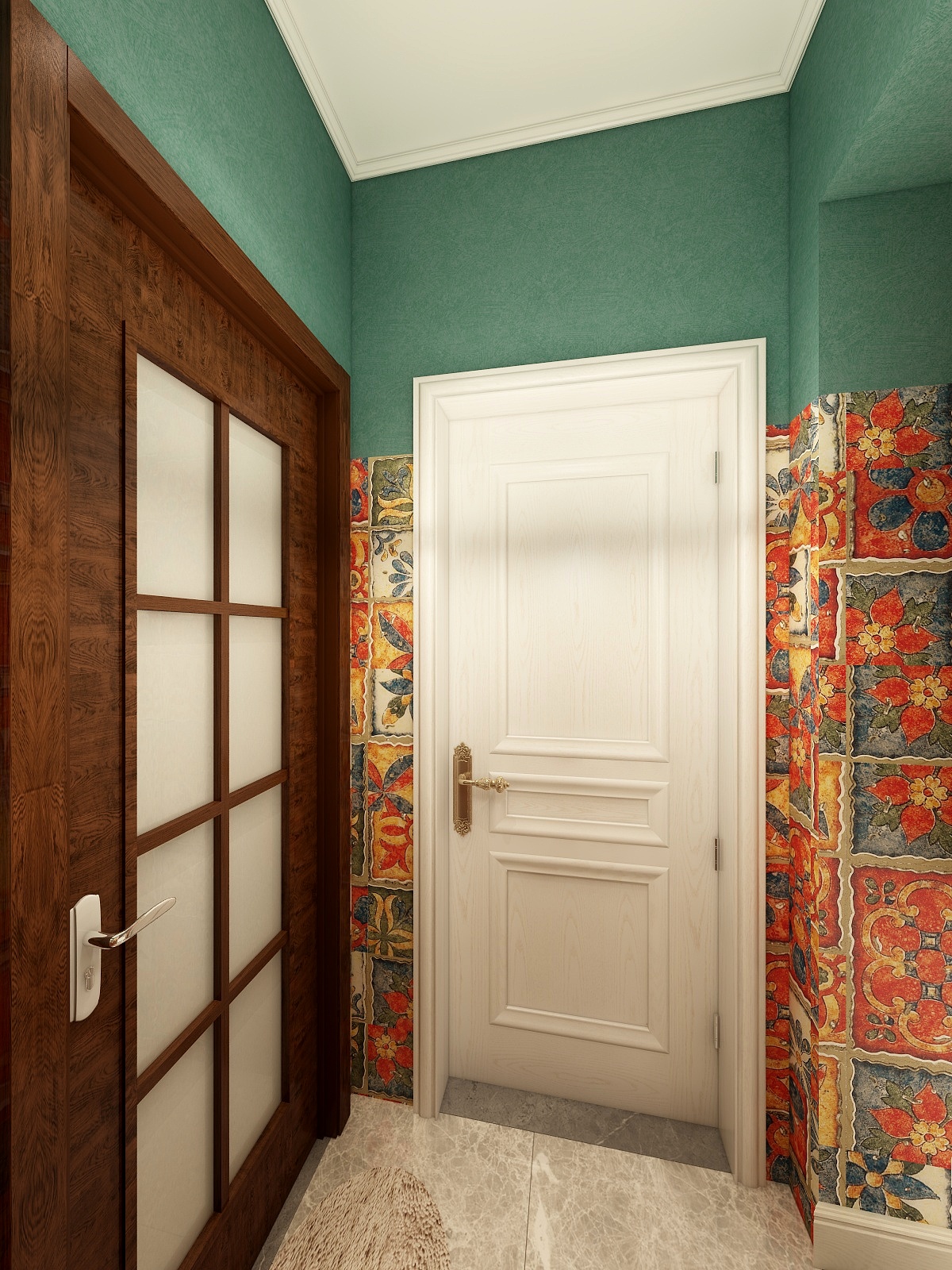 王尉鑫-129方美式三居一层洗漱间装修效果图第1张